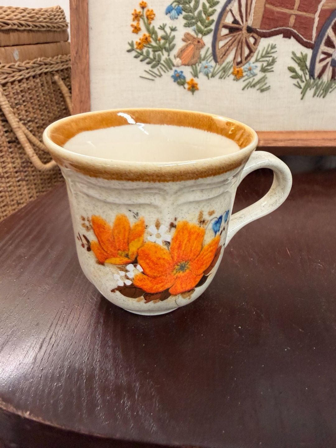 Vintage Retro Tea Cup Coffee Mug Mikasa Garden Club Flowerfest EC452 Japan 3