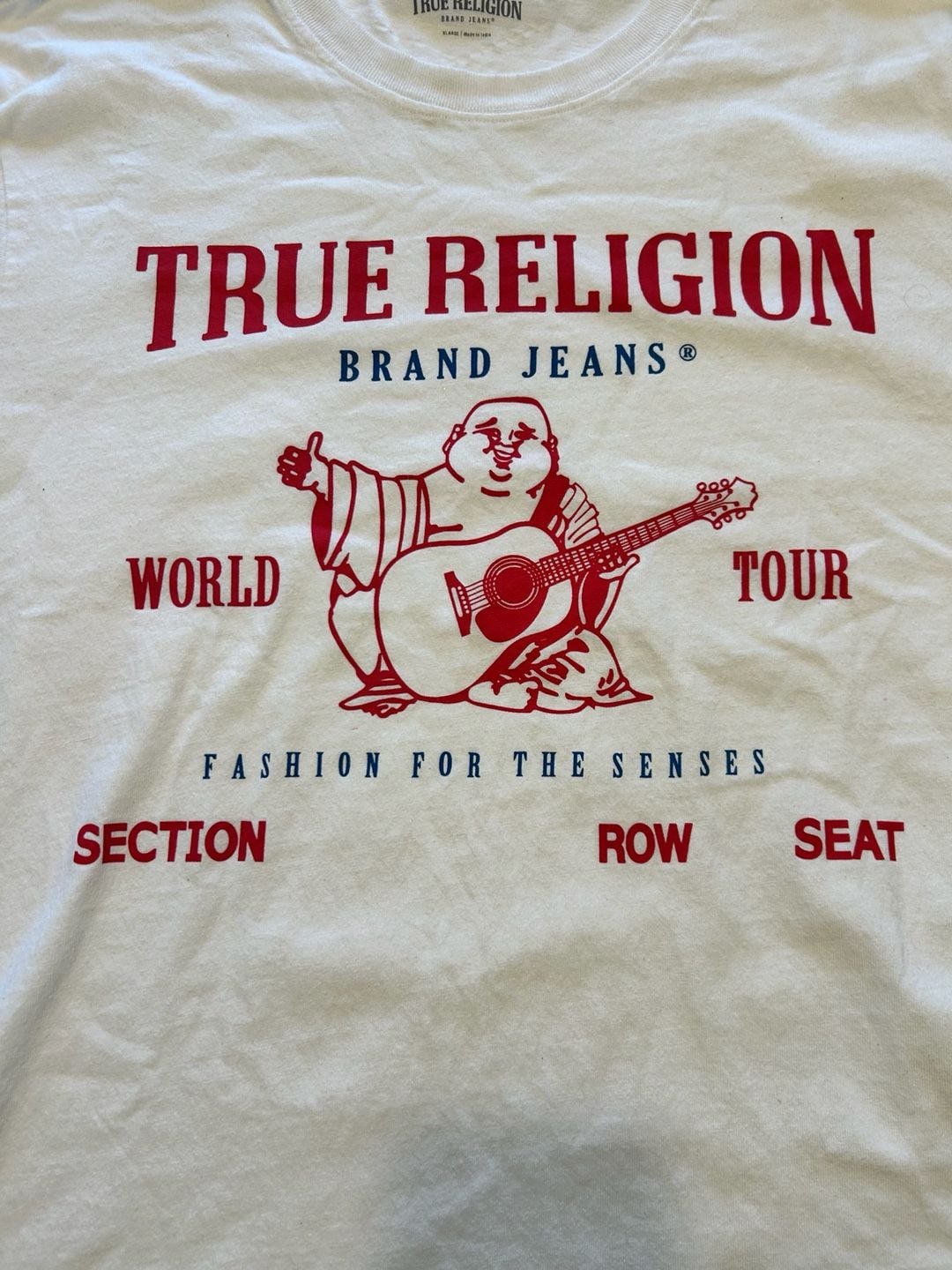 True Religion World Tour T-Shirt XL White Graphic Tee 3