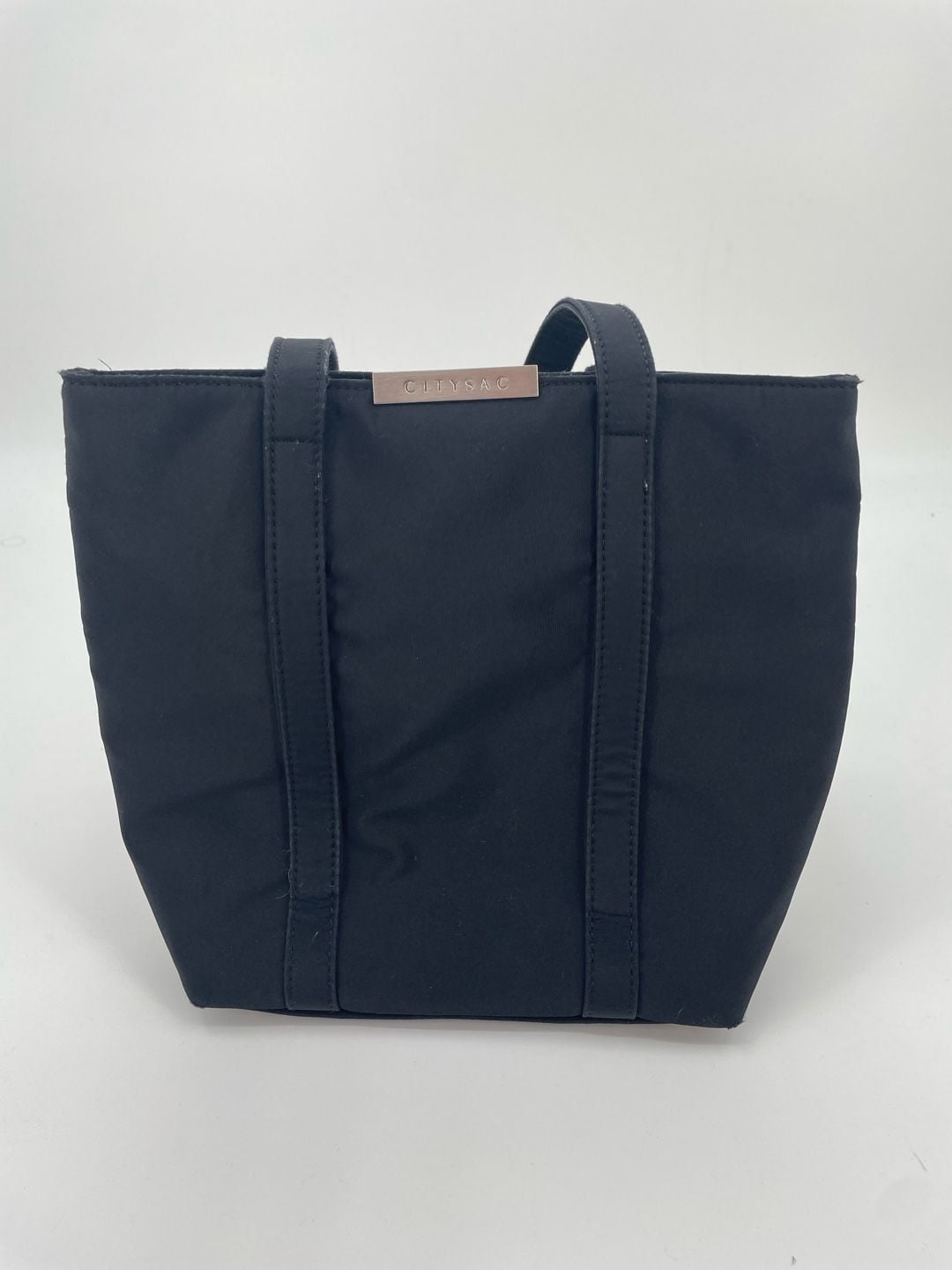 Citysac Black Nylon Tote Bag With Silver Hardware 2