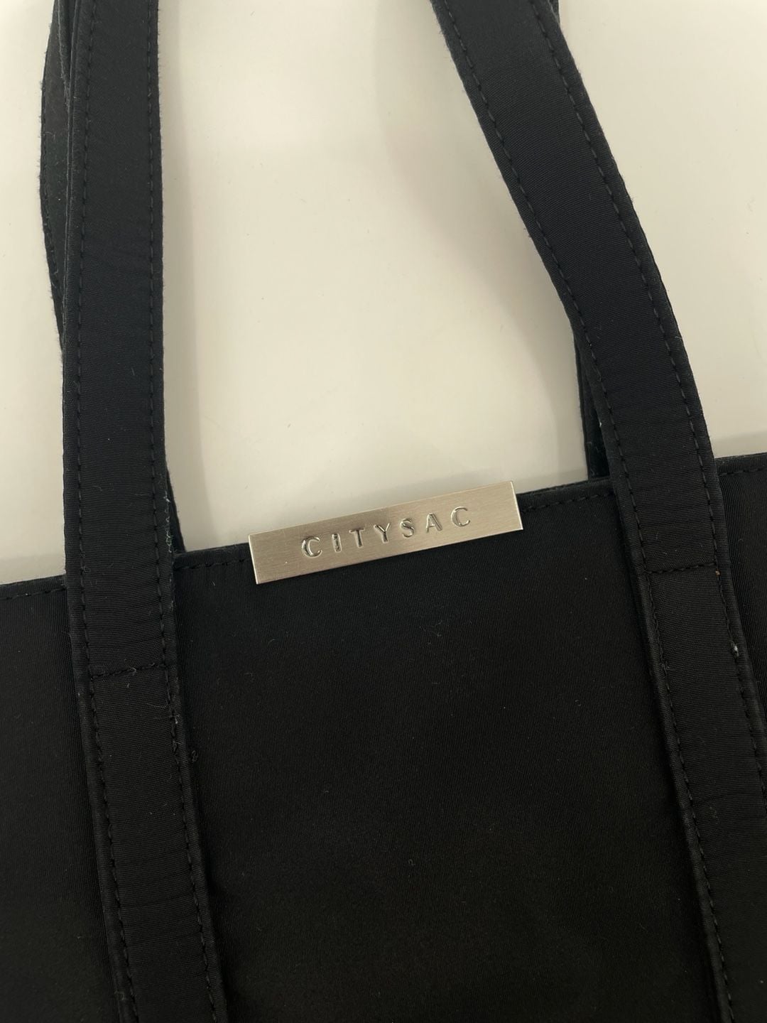Citysac Black Nylon Tote Bag With Silver Hardware 5