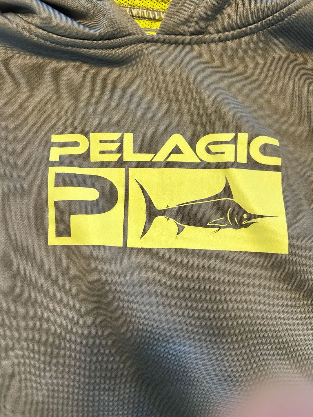 Pelagic Hoodie Gray Neon Yellow Fishing Sweatshirt 3