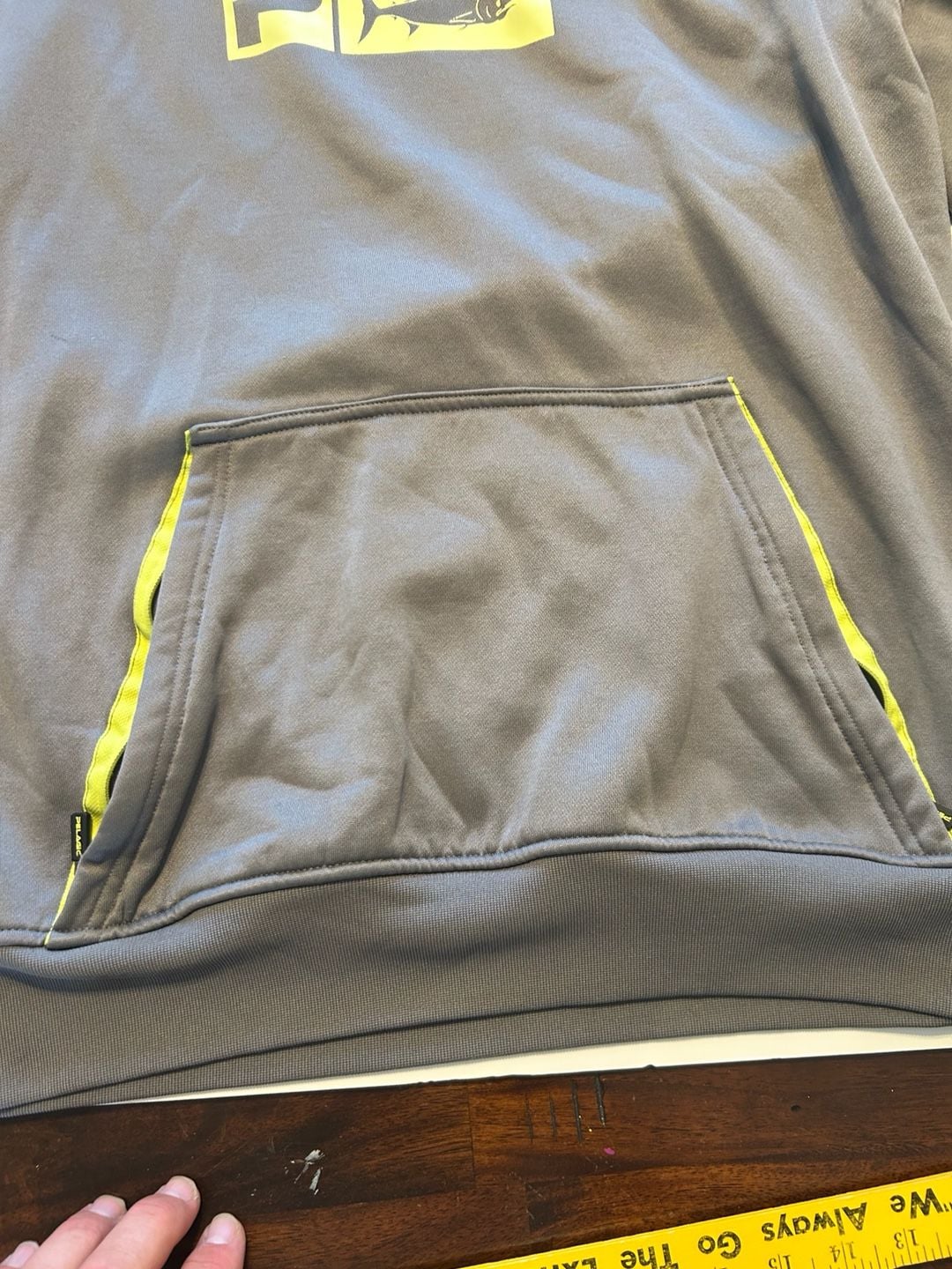Pelagic Hoodie Gray Neon Yellow Fishing Sweatshirt 7