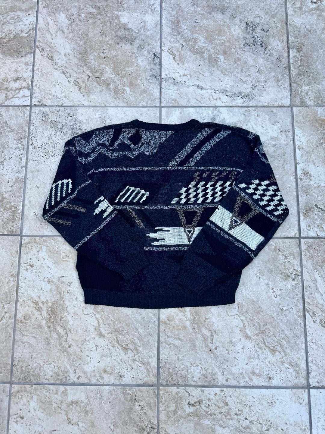 Michael Gerald Vintage Abstract Pattern Crewneck Sweater 3