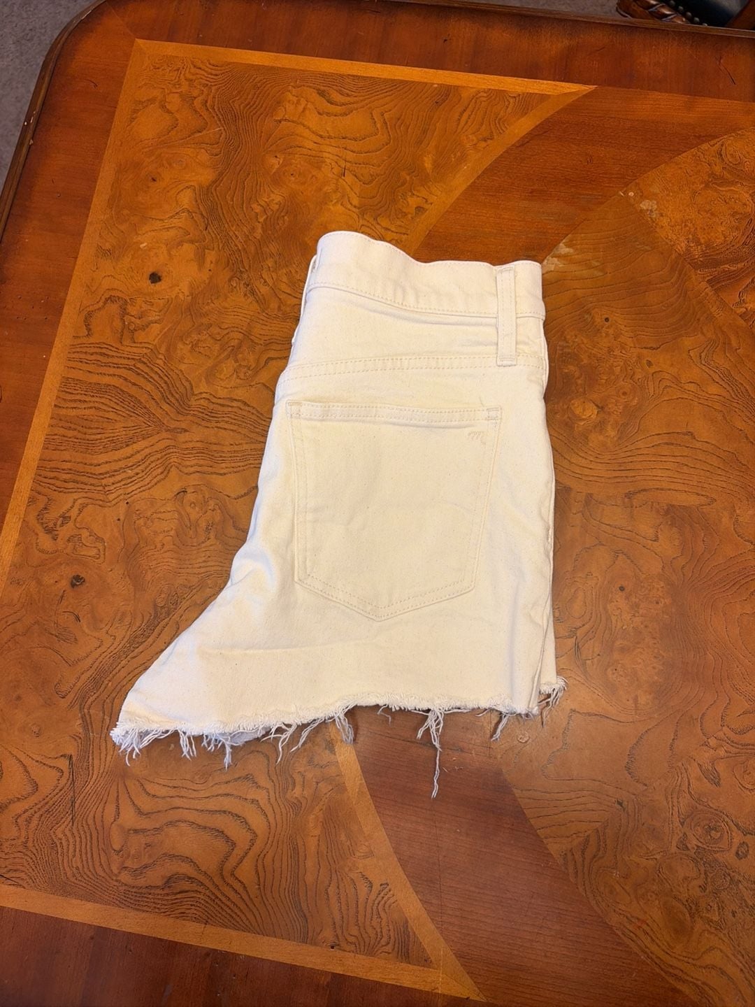 Madewell Denim Shorts White Raw Hem size 27 3