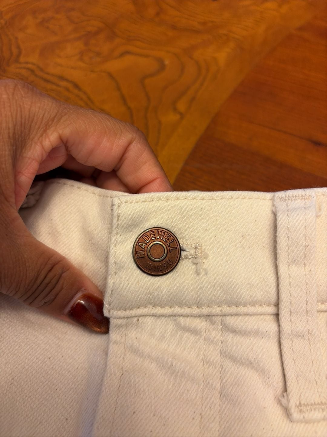 Madewell Denim Shorts White Raw Hem size 27 5