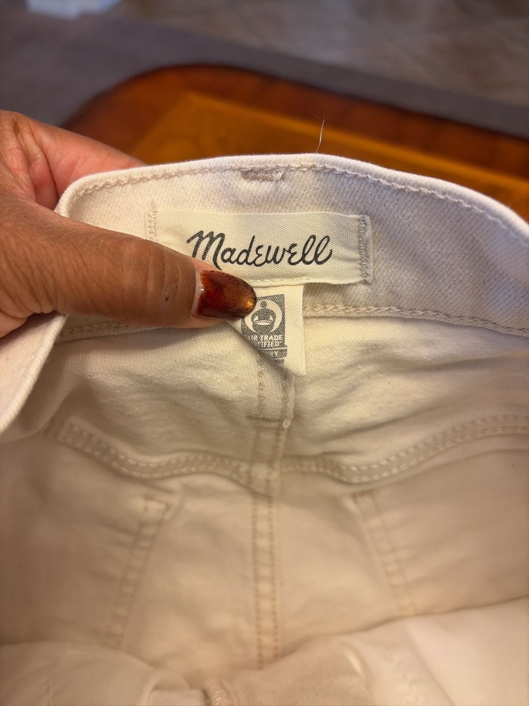 Madewell Denim Shorts White Raw Hem size 27 6