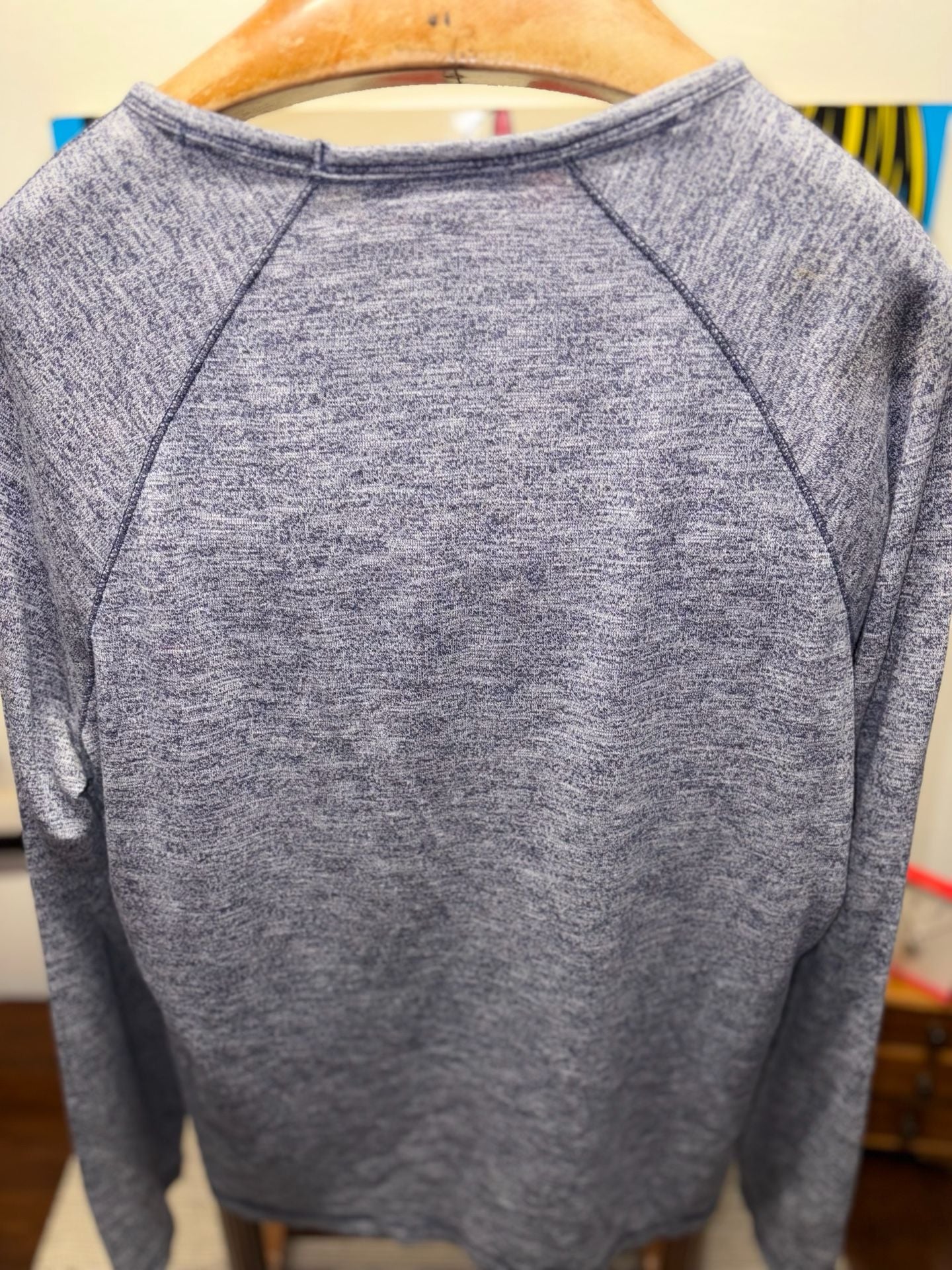 Michael Kors Long Sleeve Crew Neck Shirt Size L Blue Heather 9