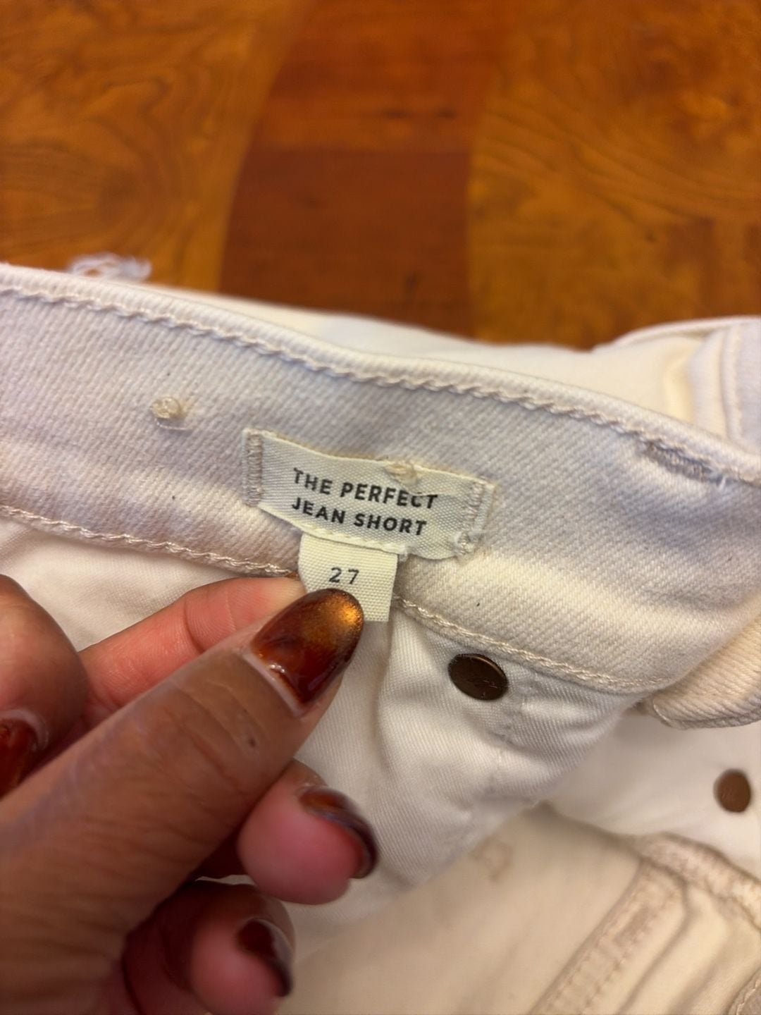 Madewell Denim Shorts White Raw Hem size 27 8
