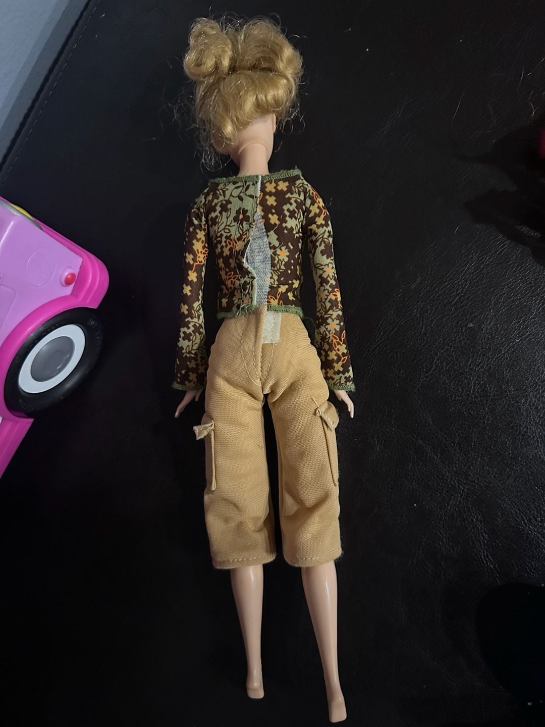 Mattel Barbie Doll Blond Hair Floral Top Tan Pants 3