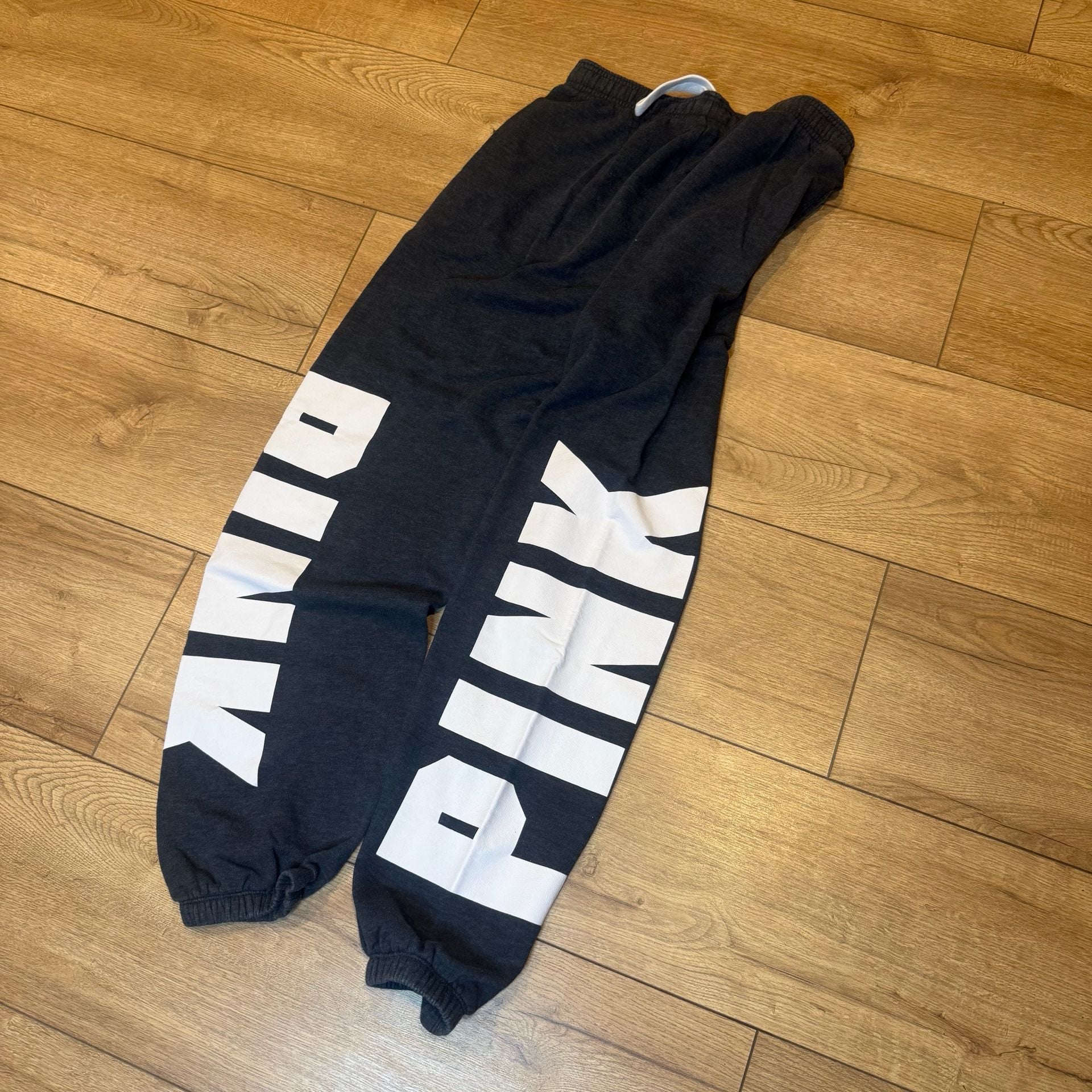 Pink Victoria's Secret Sweatpants Size XS Dark Gray White Logo 5