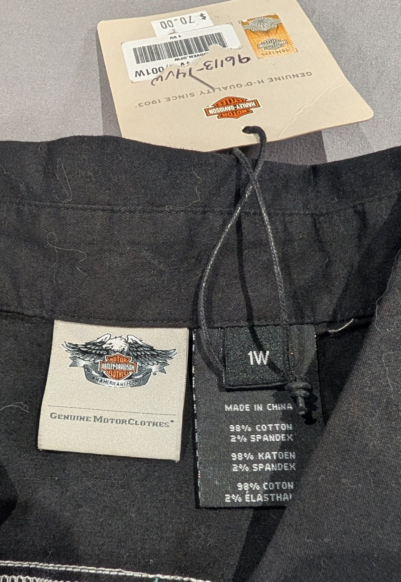 Harley-Davidson Sleeveless Zip Shirt Size 1W White Black Teal Embroidered NWT 4