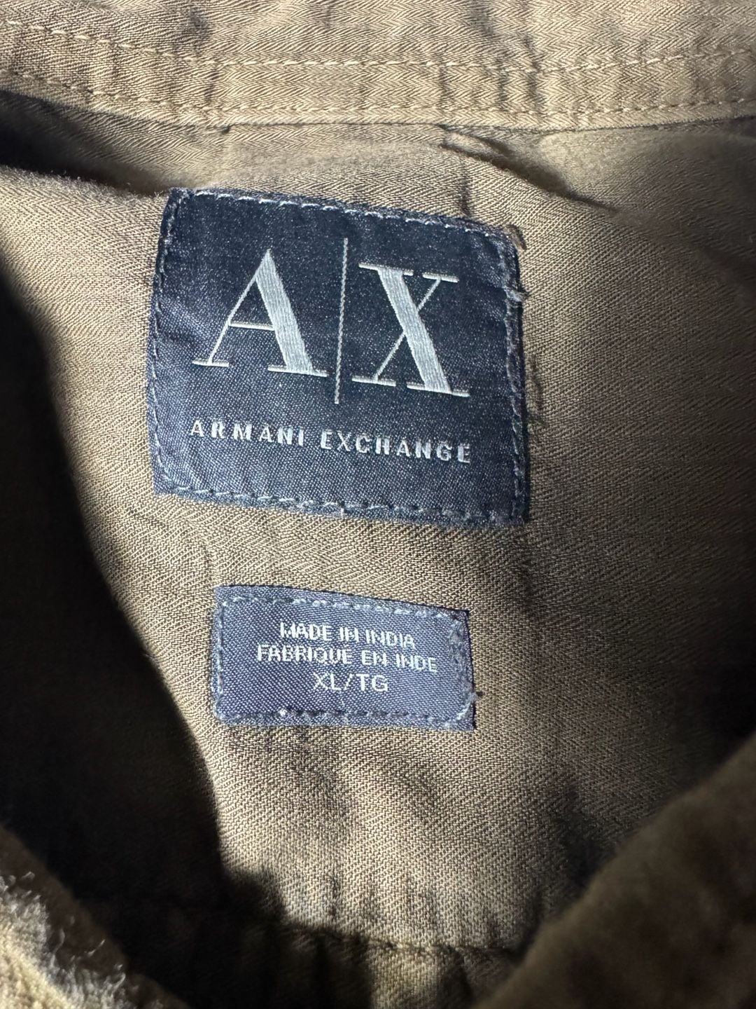 Armani Exchange Short Sleeve Button Down Shirt Brown 4