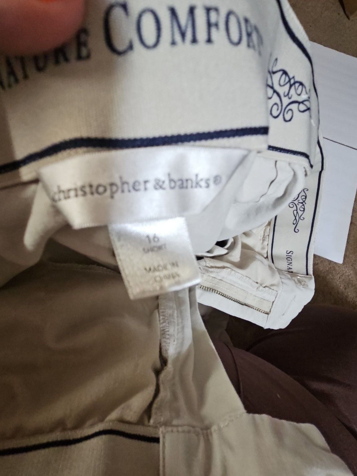 Christopher & Banks Signature Comfort Pants Size 16 Short Beige 4