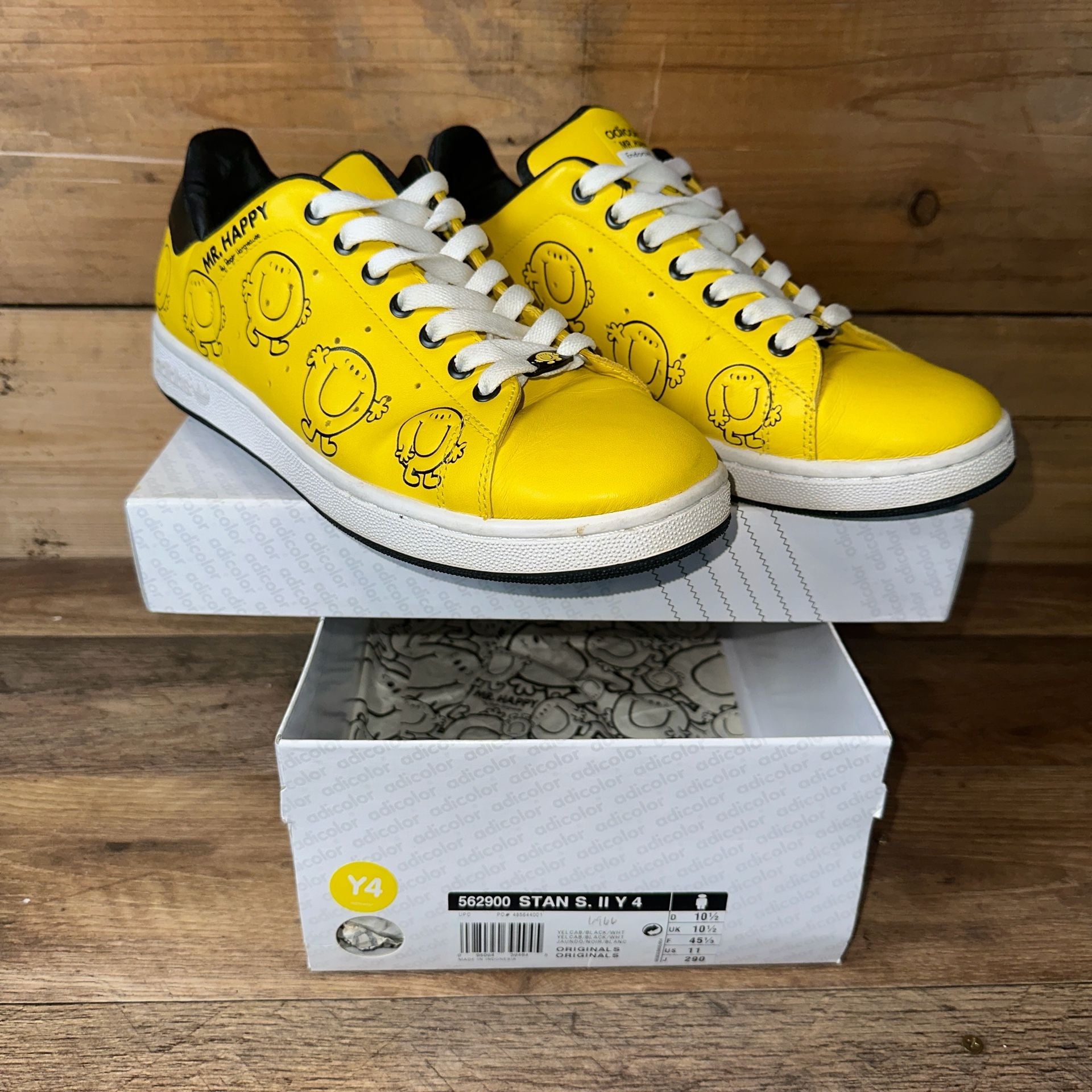 Adidas Stan Smith II Y4 Mr. Happy Size 11 Yellow Sneakers 9