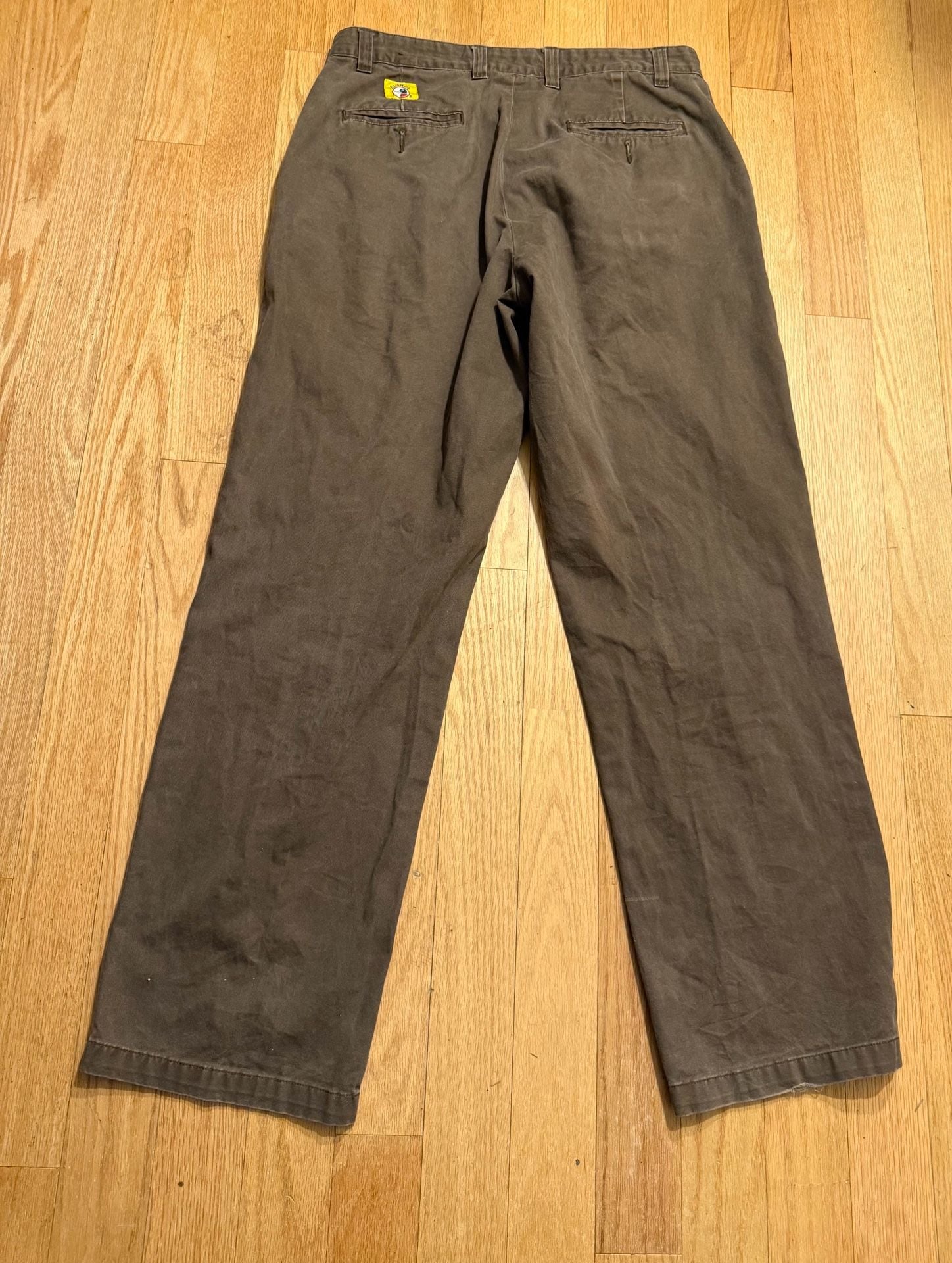 Vintage Duck Head  Flat Front Pants Size 36x34 Brown Cotton Chinos 7