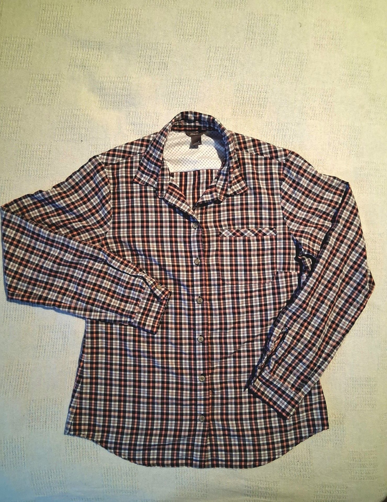 Eddie Bauer Plaid Long Sleeve Button Up Shirt Size S 2