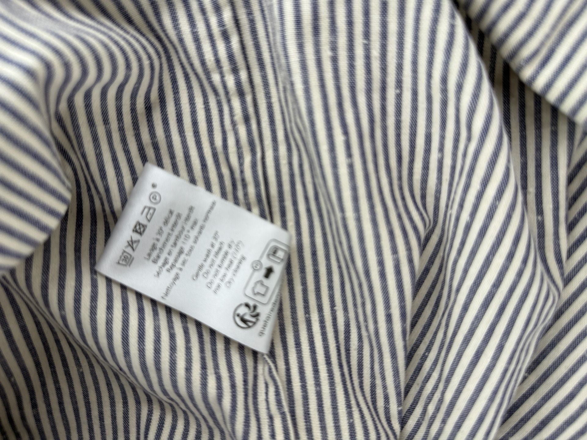 Sézane Striped Long Sleeve Button Up Shirt Size 44 Blue White 7