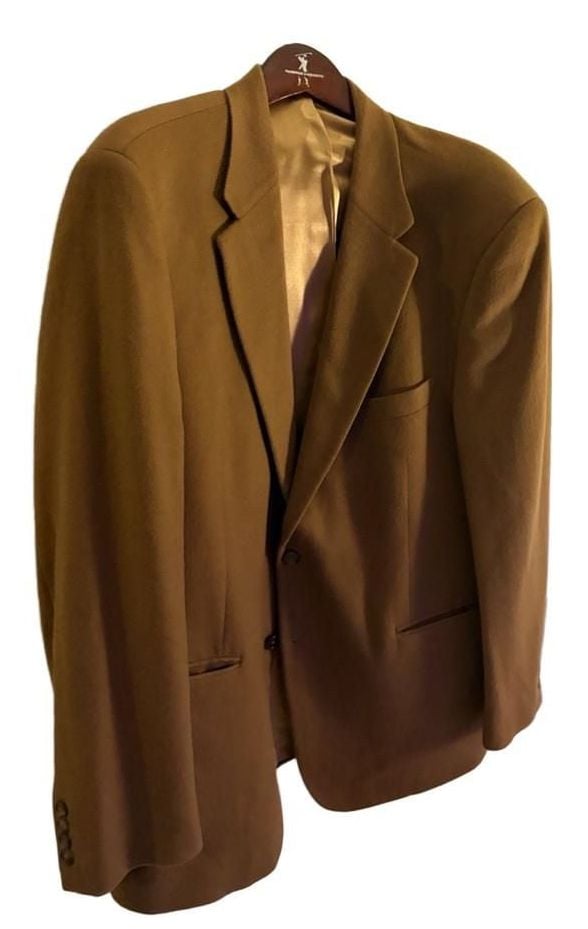 Haspel B1002 Blazer Size 46L Camel Brown 100% Cashmere Sport Coat 3