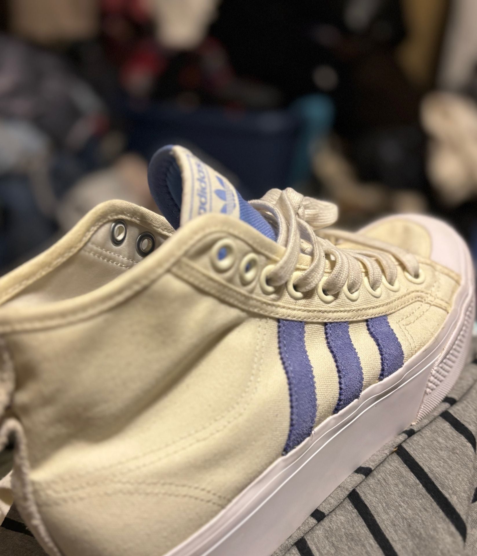 Adidas Nizza Platform Mid Off White Blue Fusion 2