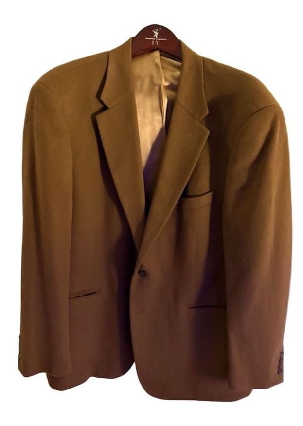 Haspel B1002 Blazer Size 46L Camel Brown 100% Cashmere Sport Coat 7