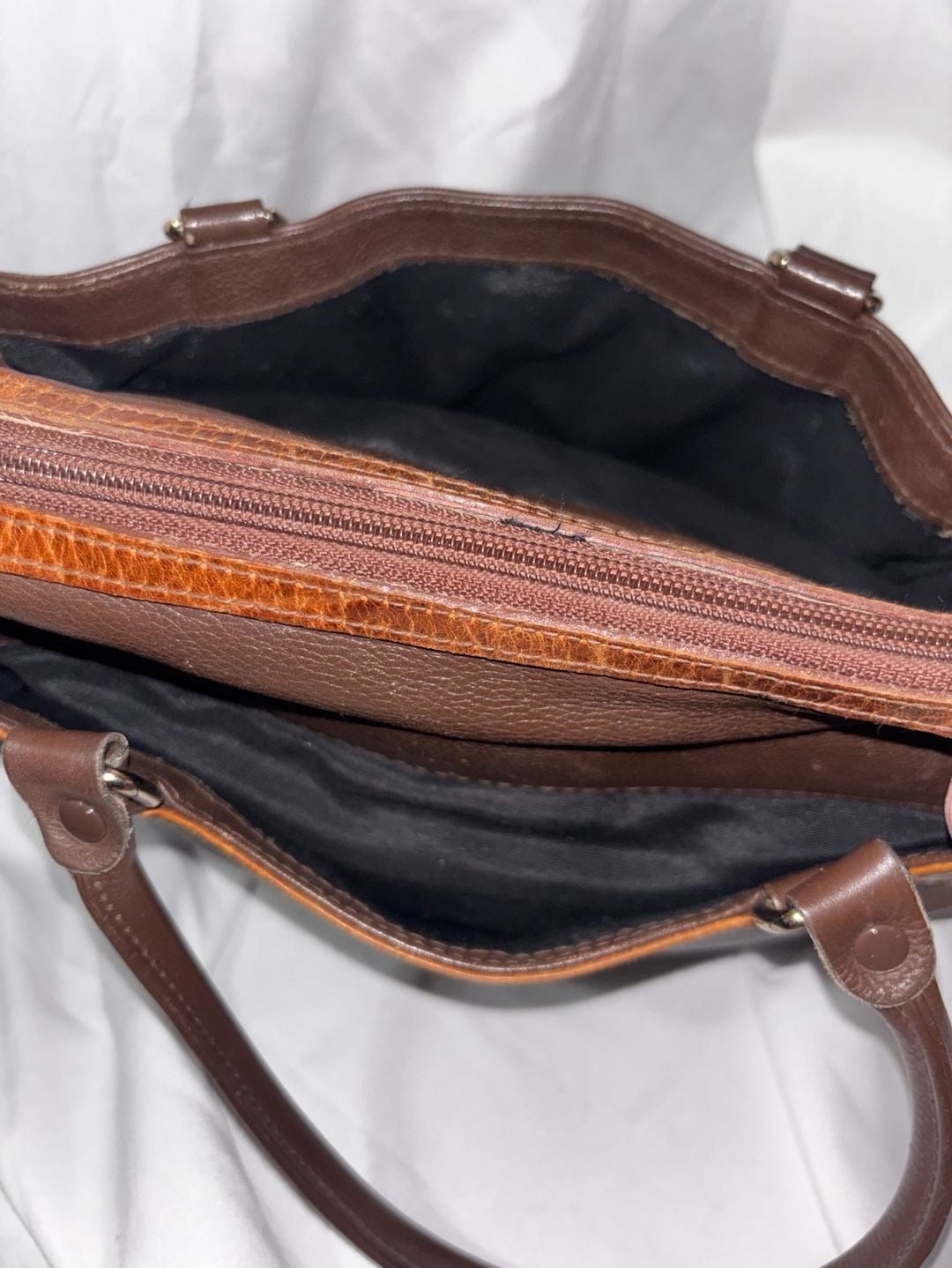RARE!! 80s- 90s Courtenay Genuine Pebble Leather Doctor Satchel Bag Brown 5