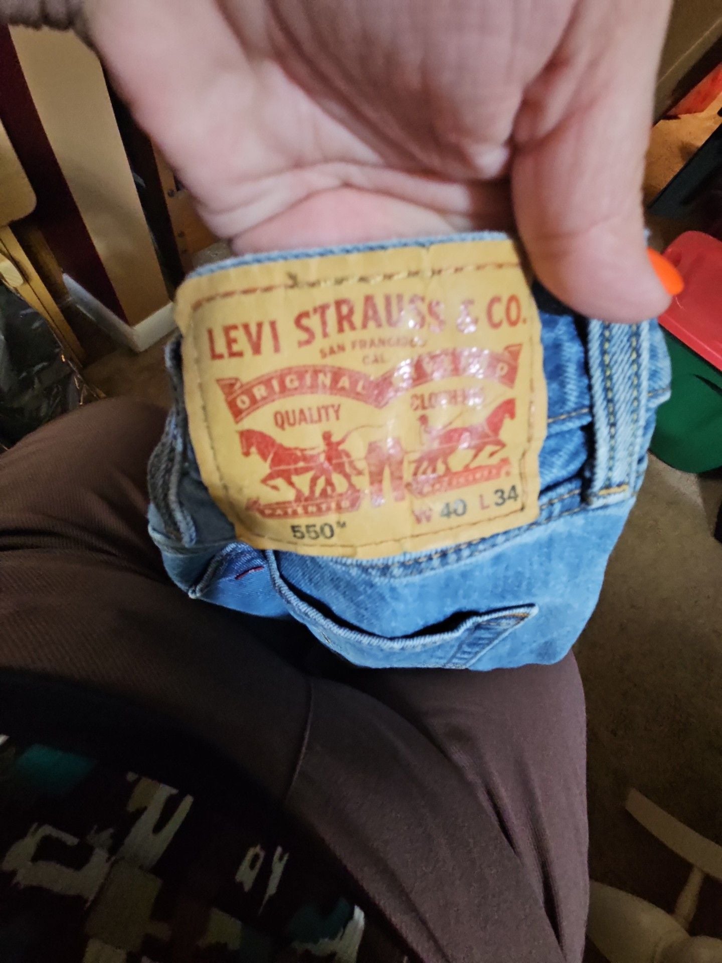 Levi's 550 Relaxed Fit Jeans 40x34 Blue Denim 6