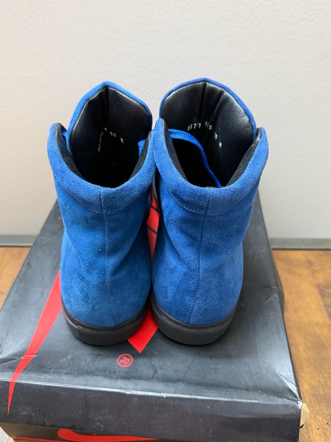 10M Mauri 8578/1 Men’s 10 Blue Suede Genuine Crocodile High Top Sneakers 7