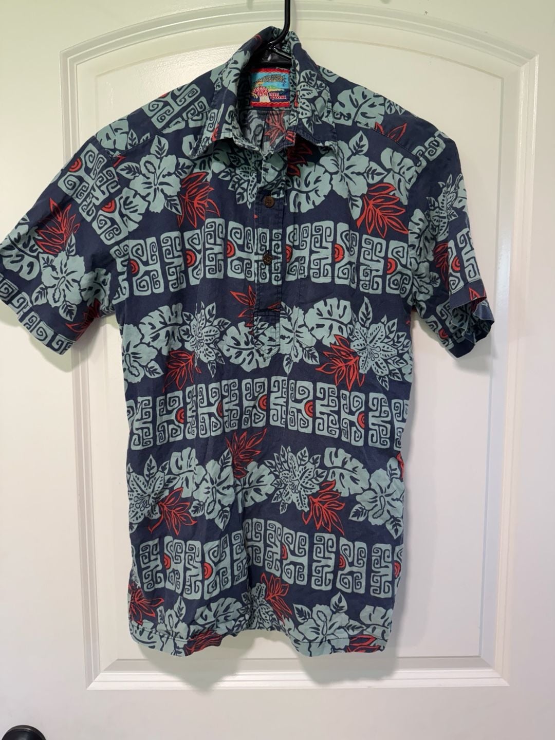 Vintage Reyn Spooner Hawaiian Pullover Aloha Shirt Tropical Tiki Size XS 2