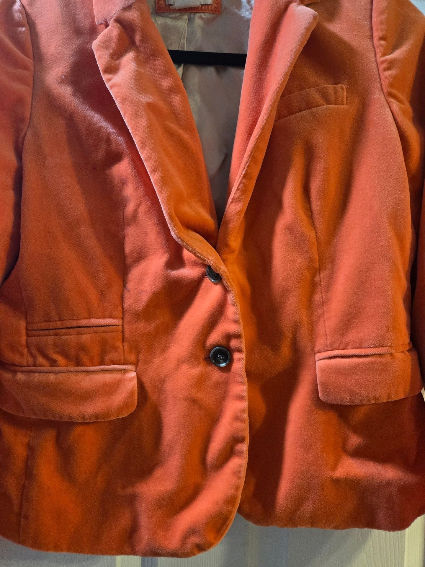 J.Crew Schoolboy Blazer Coral Velvet Size 8 3