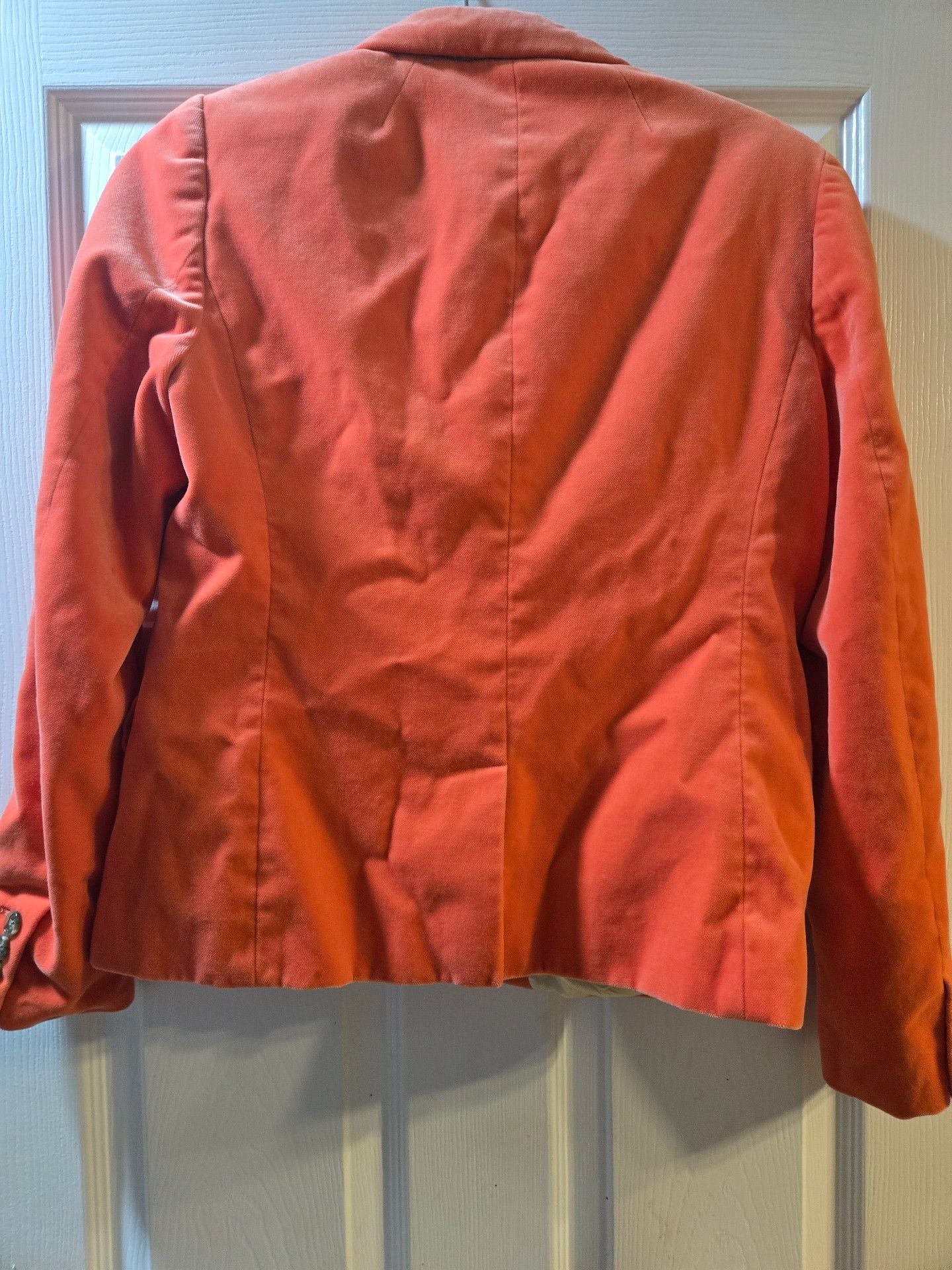 J.Crew Schoolboy Blazer Coral Velvet Size 8 5