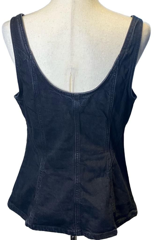 Universal Thread Denim Corset Top Size 10 Black Zip Front 4