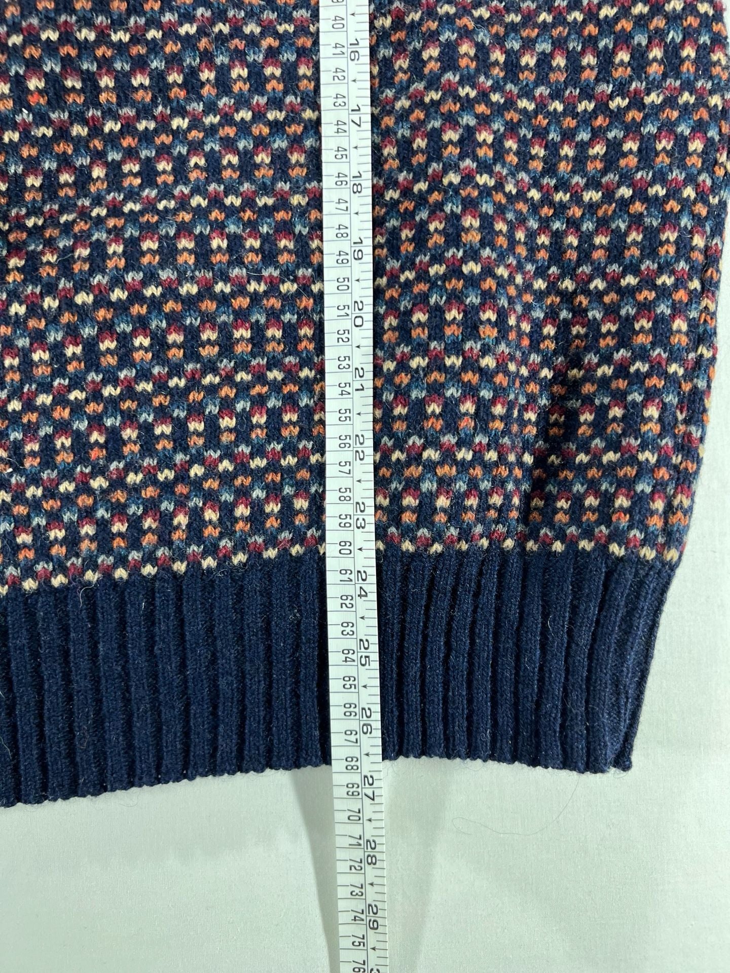 Wentworth Wool Blend Crewneck Sweater Size L Multicolor Pattern Italy 5