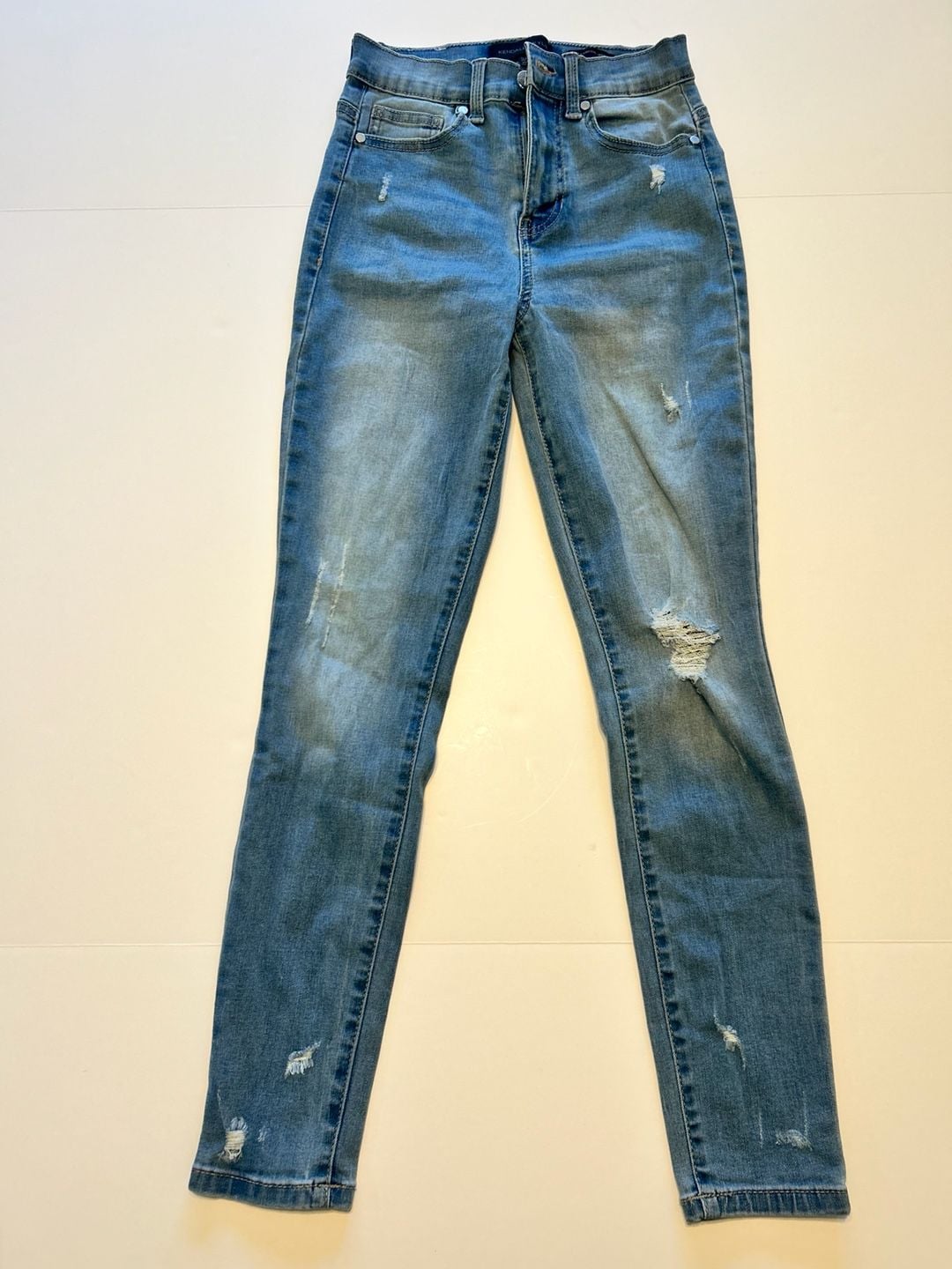 Kendall + Kylie Skinny Jeans Size 0 Distressed Blue Denim 2