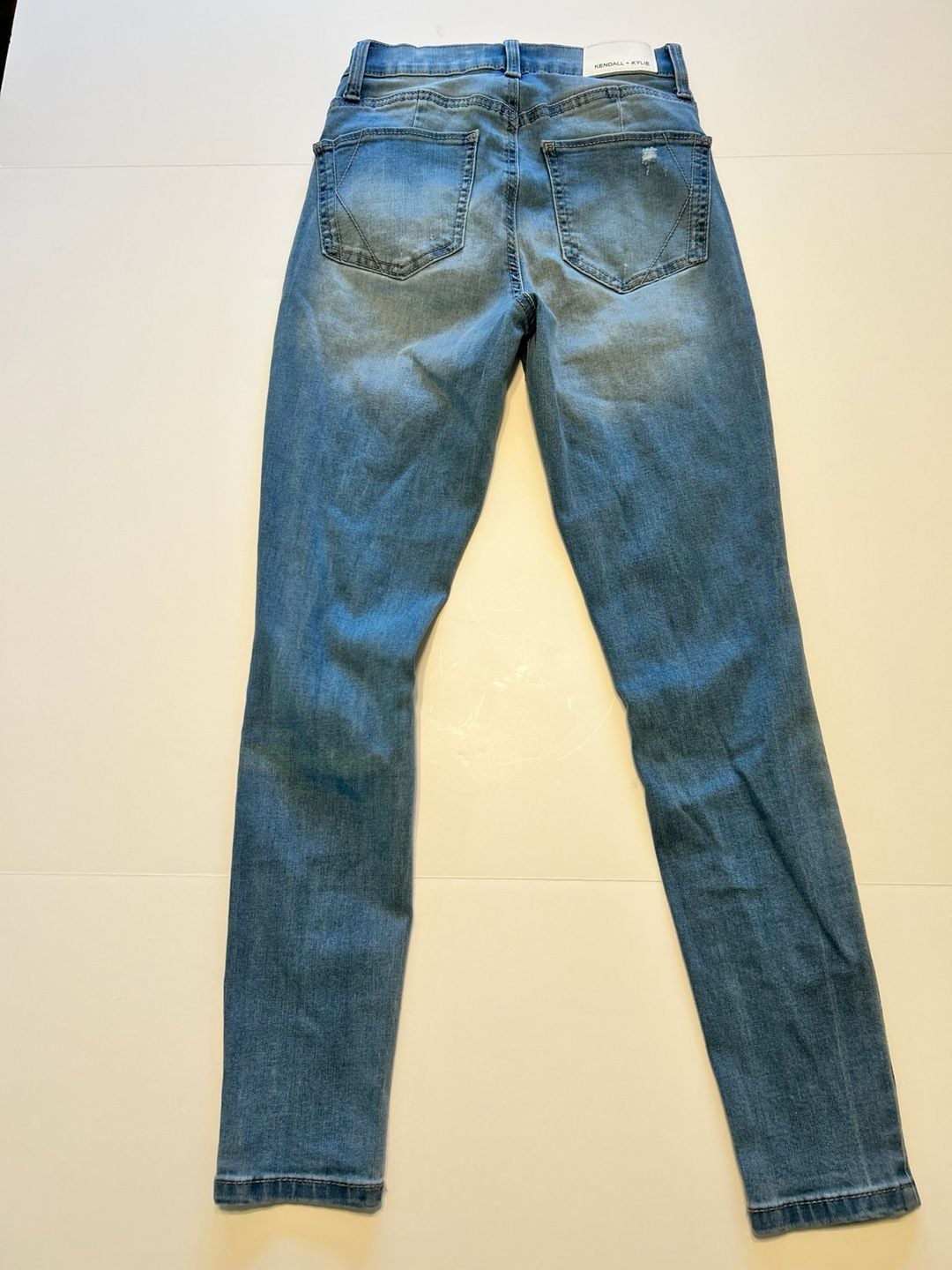 Kendall + Kylie Skinny Jeans Size 0 Distressed Blue Denim 10