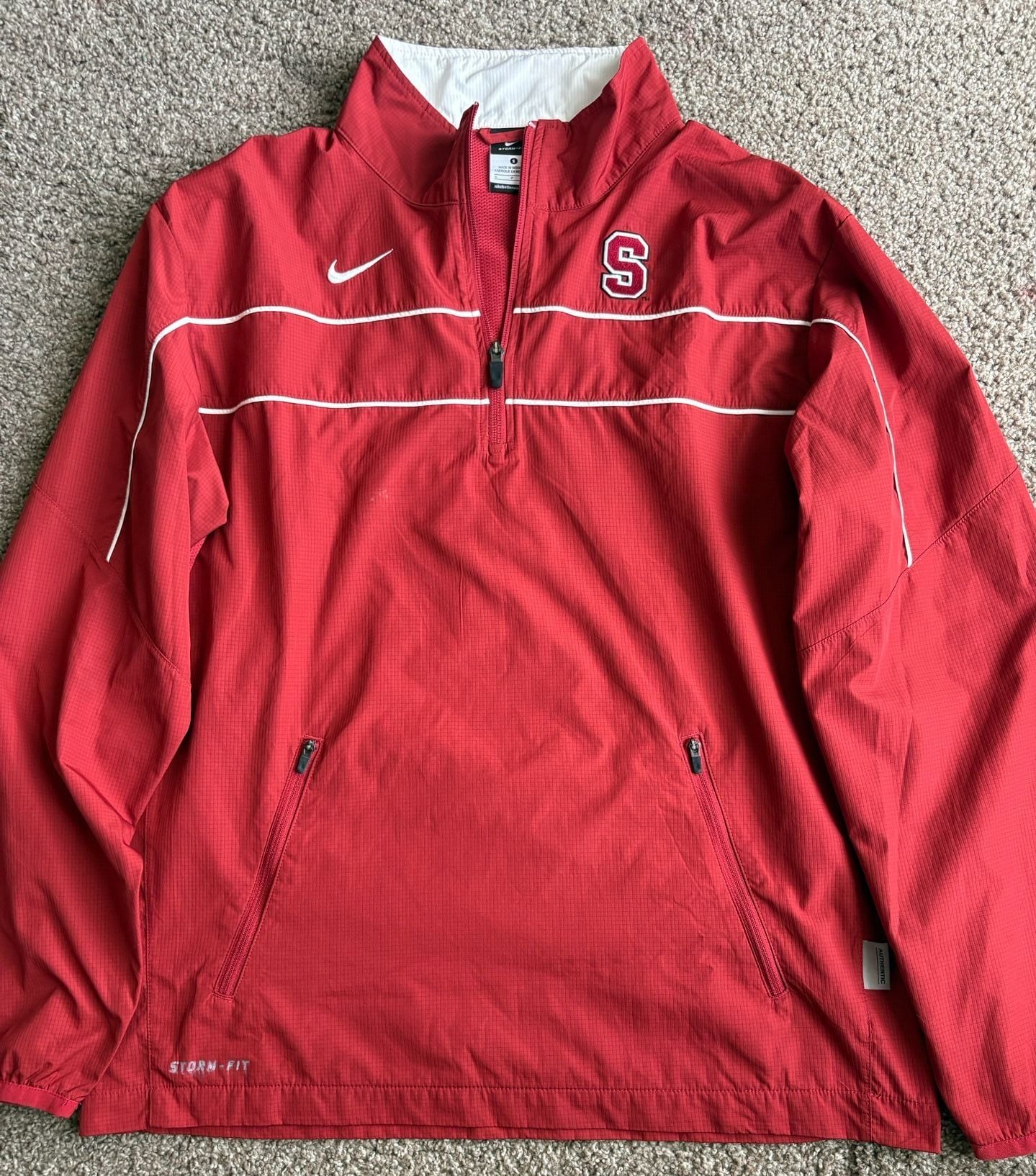 Nike Stanford Cardinal Storm-Fit 1/4 Zip Jacket Size S Red 3