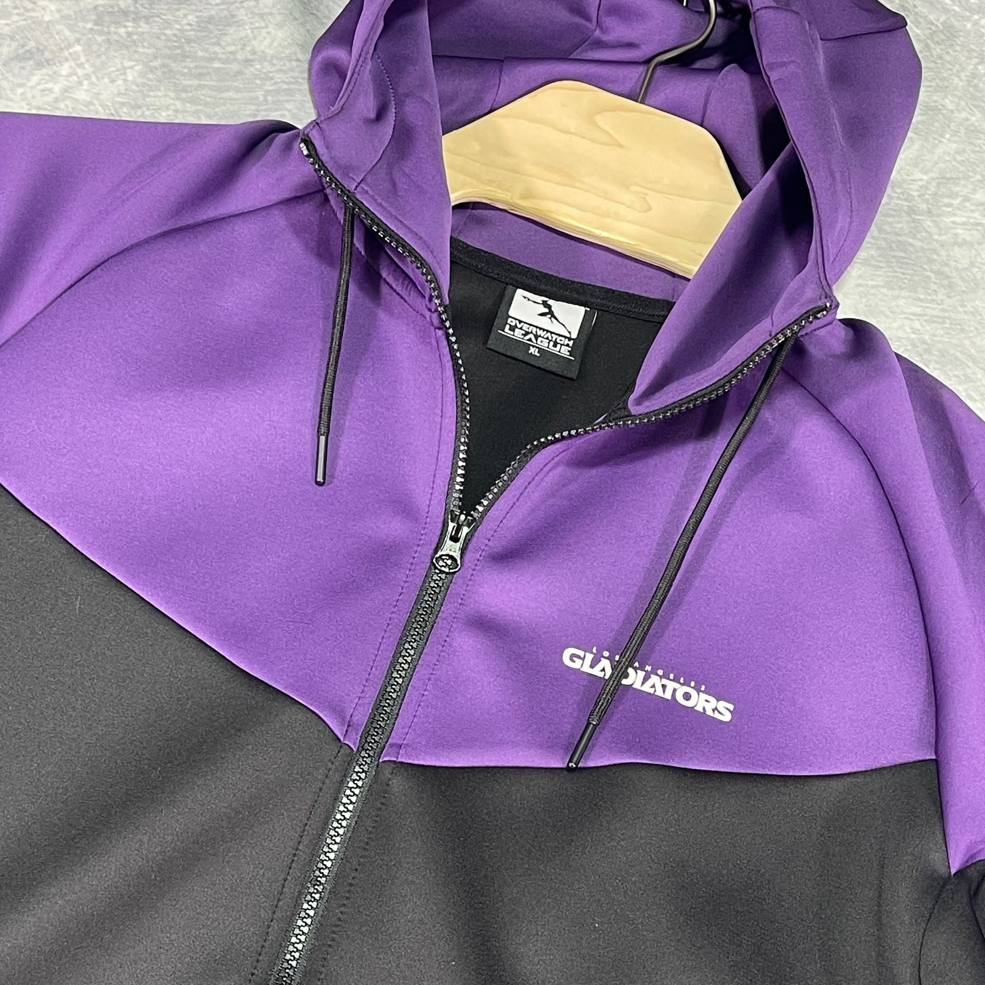 Overwatch League Los Angeles Gladiators Zip Hoodie Size XL Purple Black 9