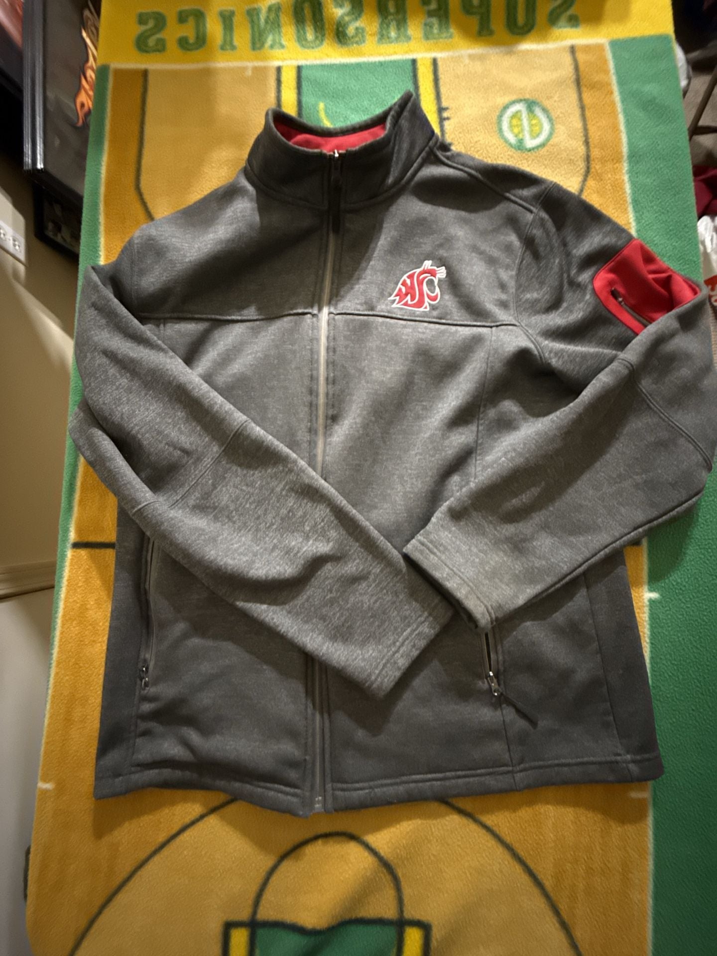 Colosseum Washington State Cougars Anchor Full-Zip Jacket Size L Gray 2