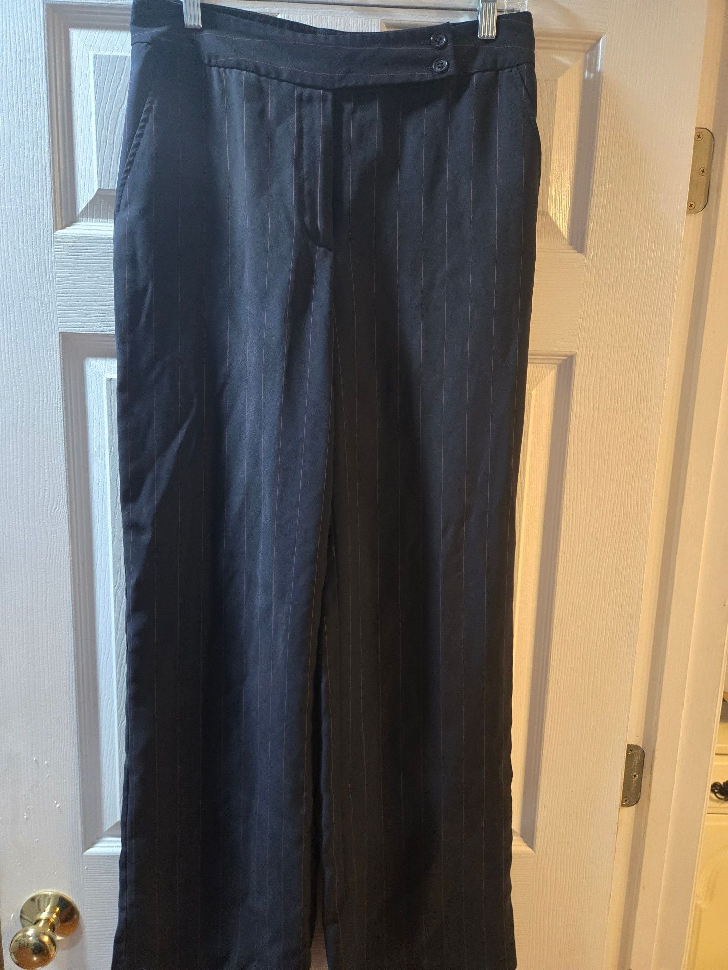 Anne Klein Pinstripe Dress Pants Black 2