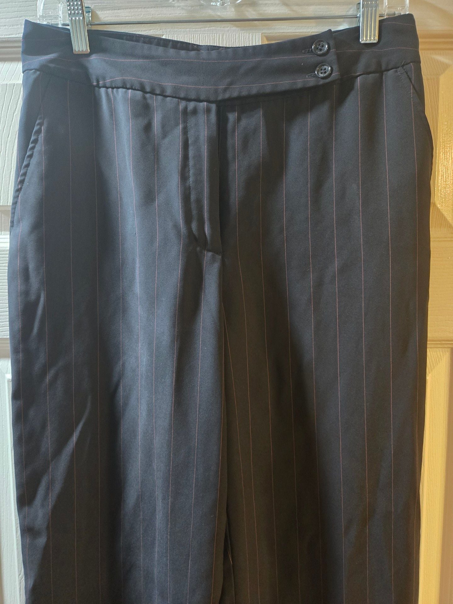 Anne Klein Pinstripe Dress Pants Black 3