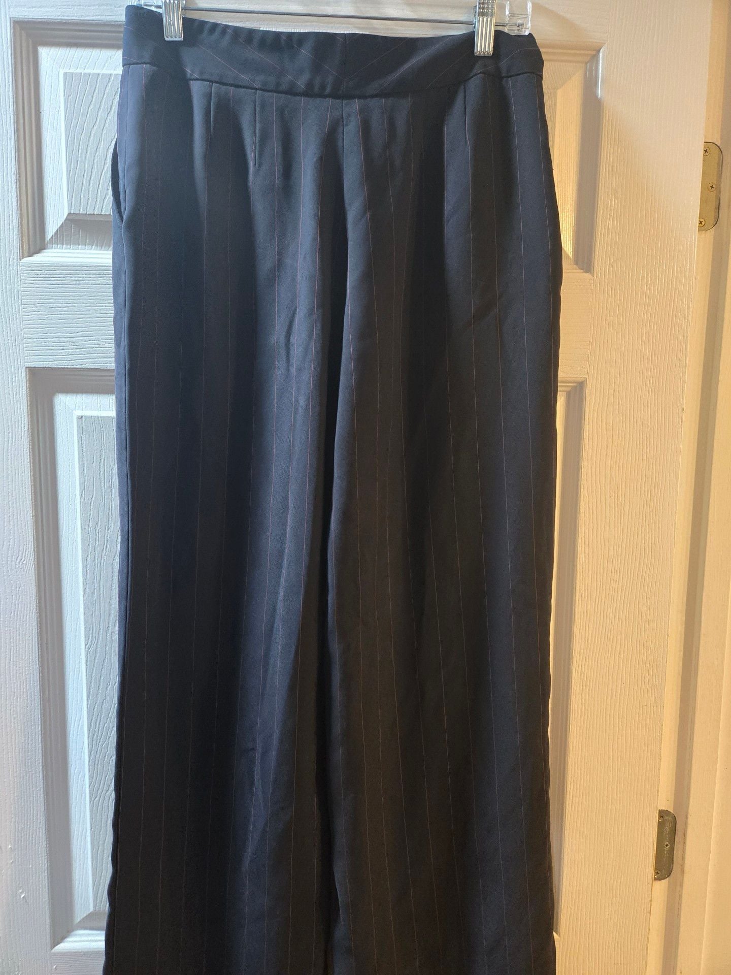 Anne Klein Pinstripe Dress Pants Black 6