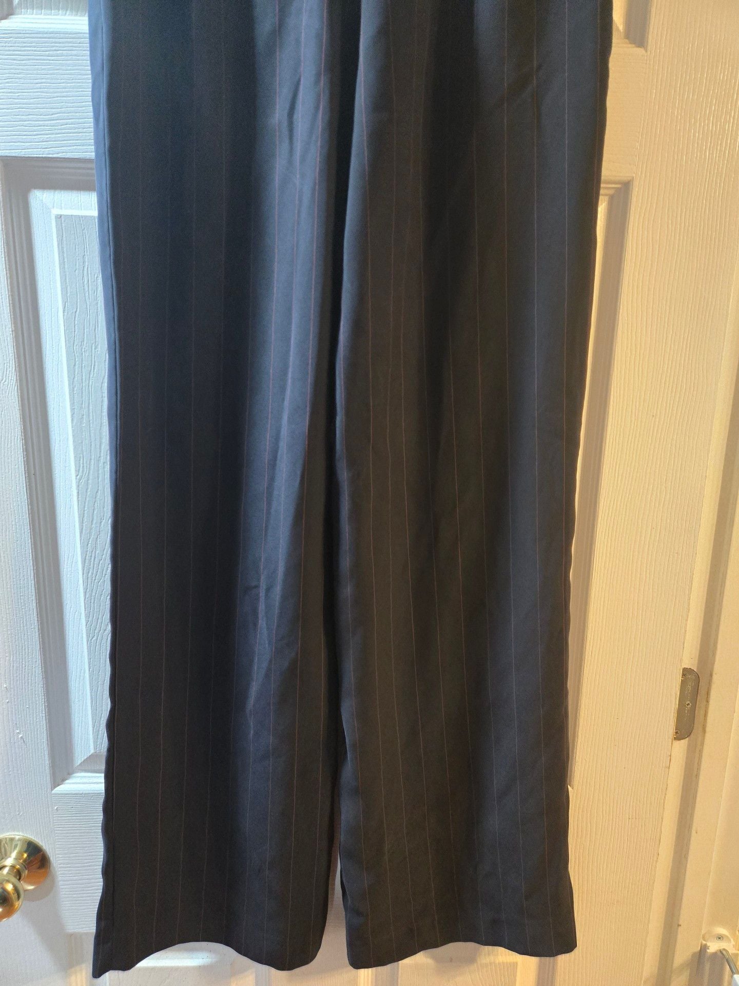 Anne Klein Pinstripe Dress Pants Black 7