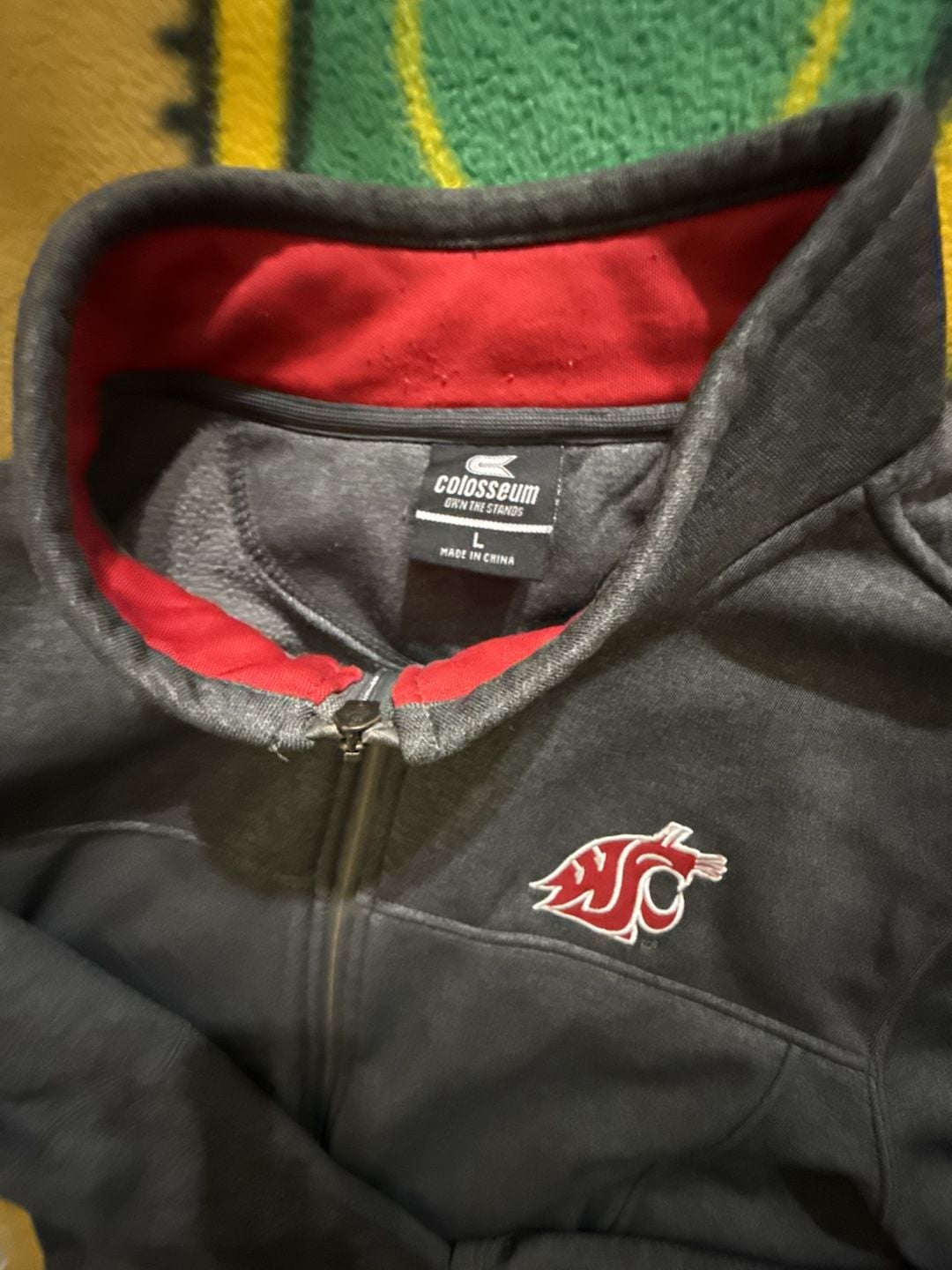 Colosseum Washington State Cougars Anchor Full-Zip Jacket Size L Gray 3