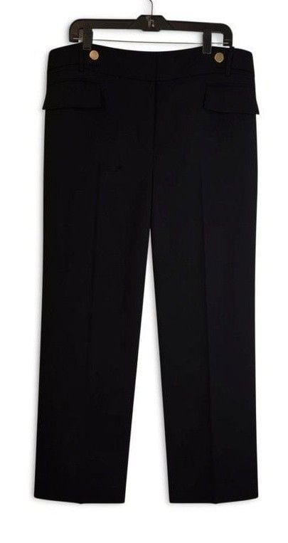 New Calvin Klein Dress Pants Size 14W Black Gold Button Details 2