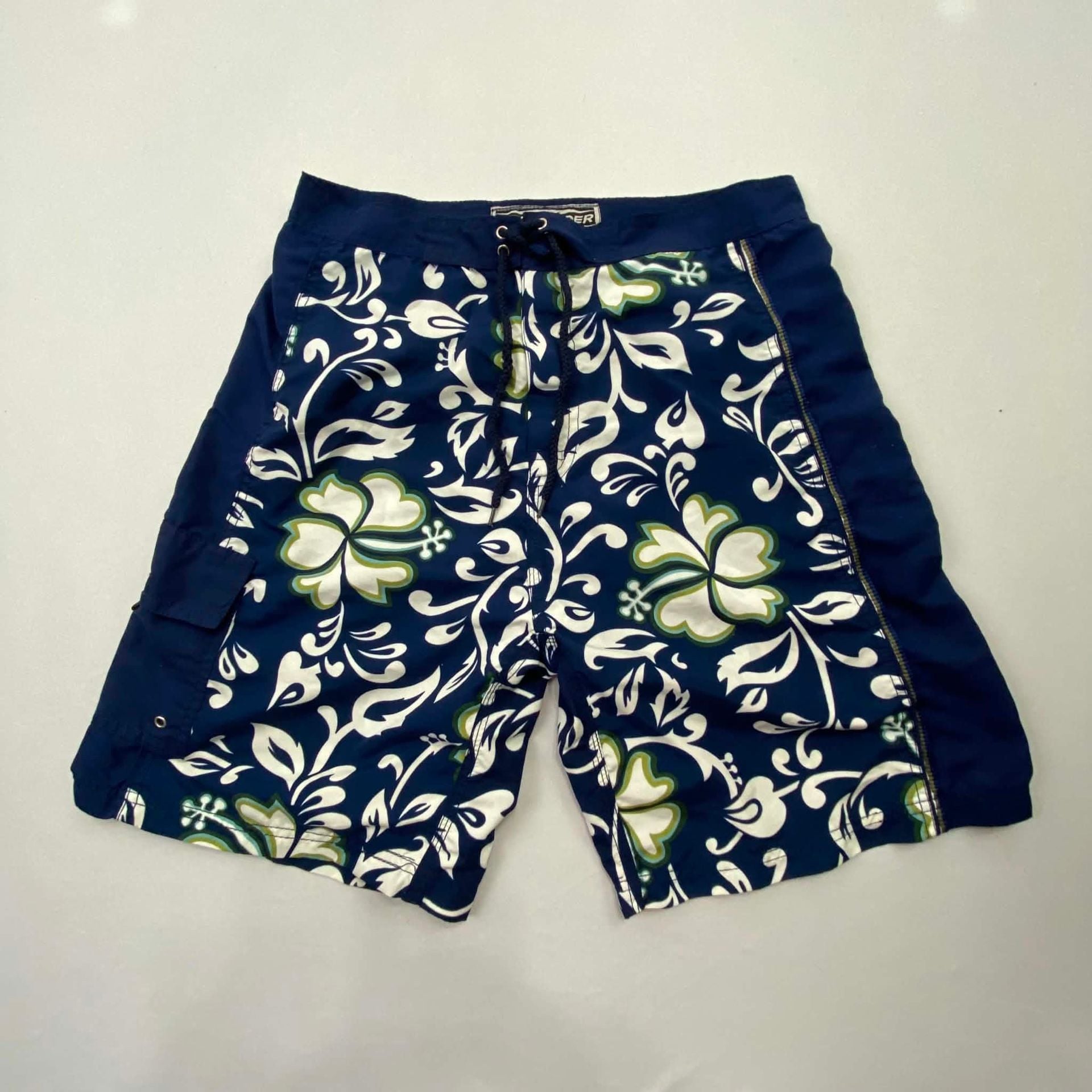 Zeelander Board Shorts Size 32 Blue Floral Swim Trunks 2