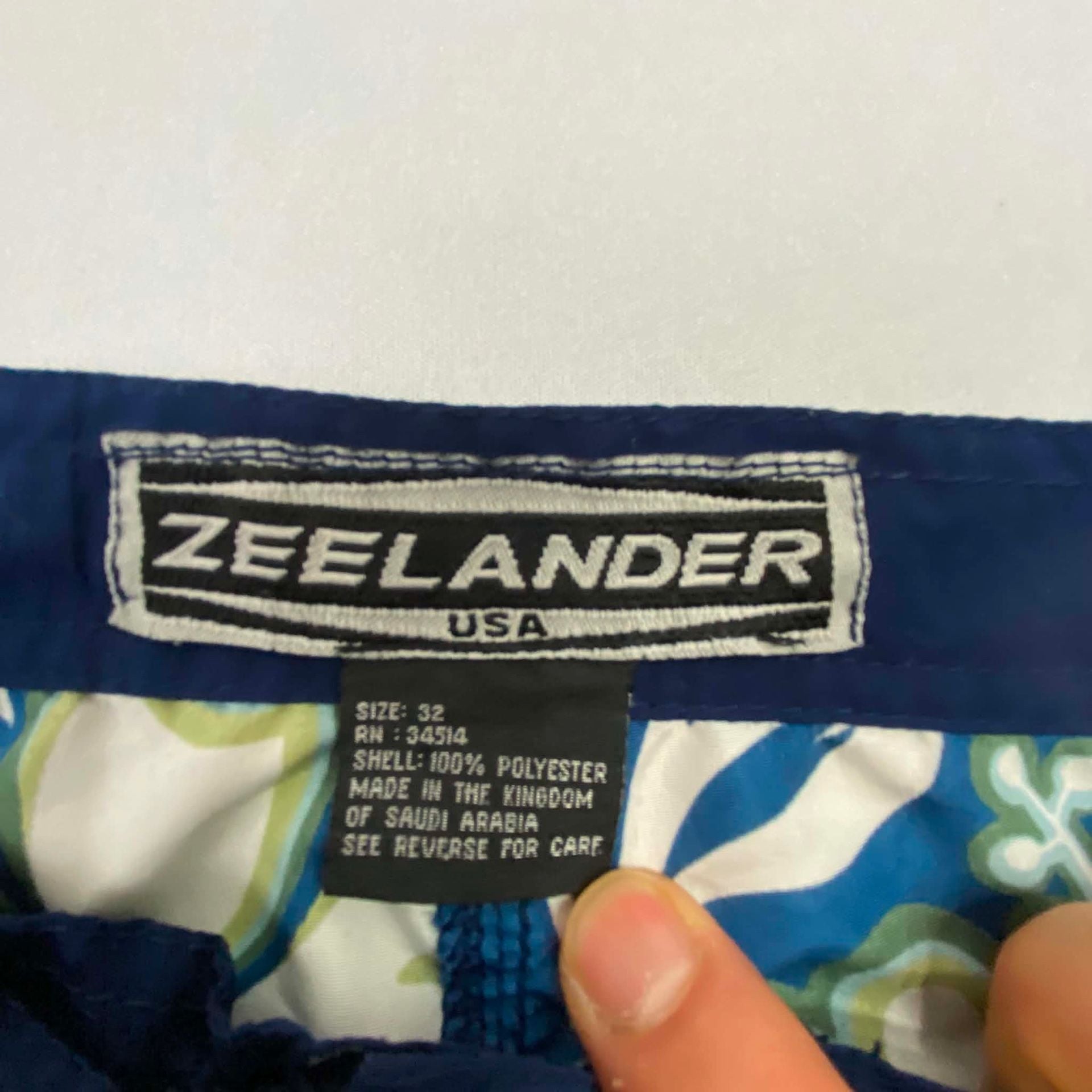 Zeelander Board Shorts Size 32 Blue Floral Swim Trunks 3