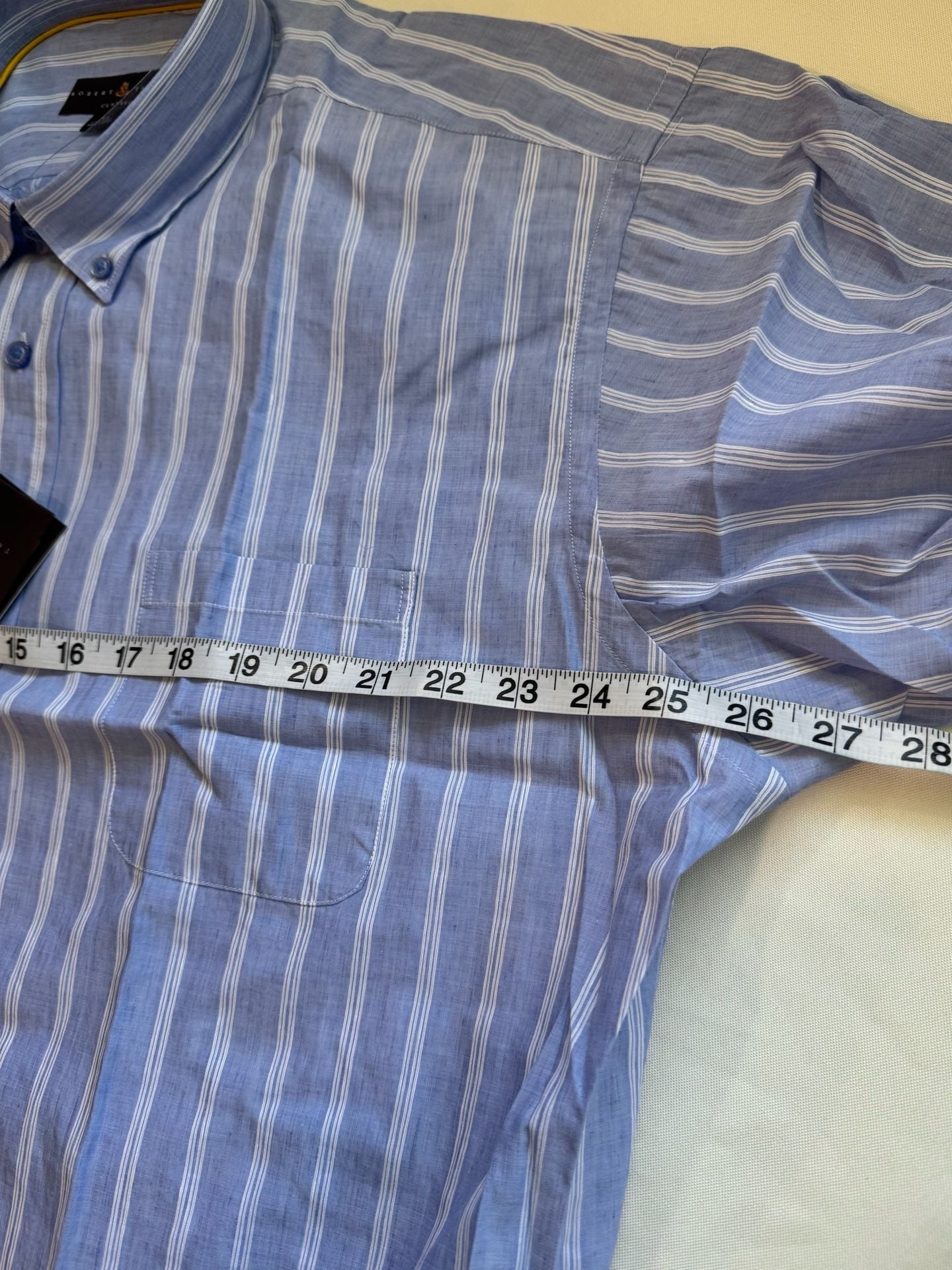 Robert Talbott Linen Blend Striped Button Down Shirt Quiet Luxury NWT Size XL 6
