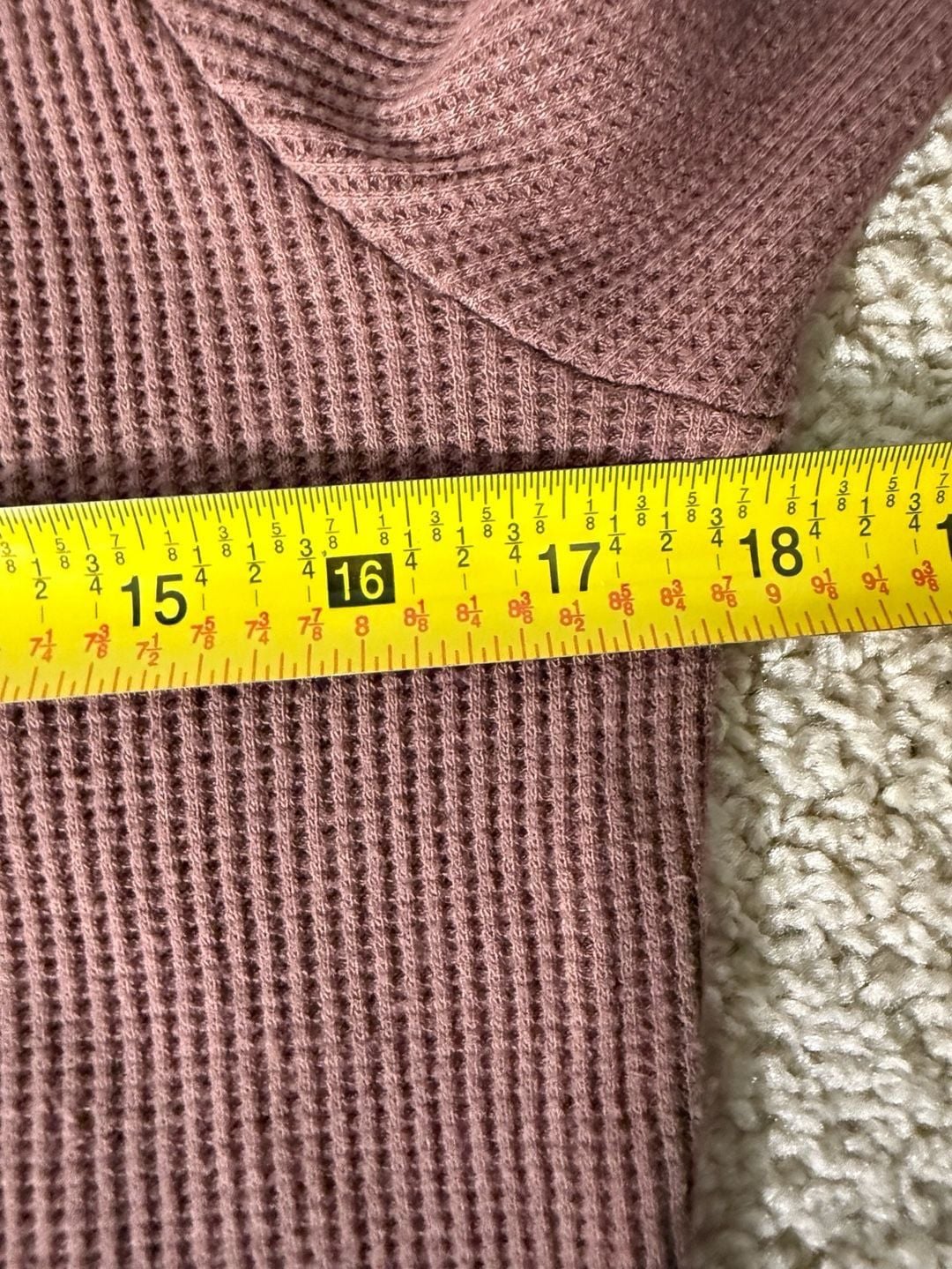 SKIMS Waffle Thermal Henley Size L Brown Long Sleeve Crop Top 8