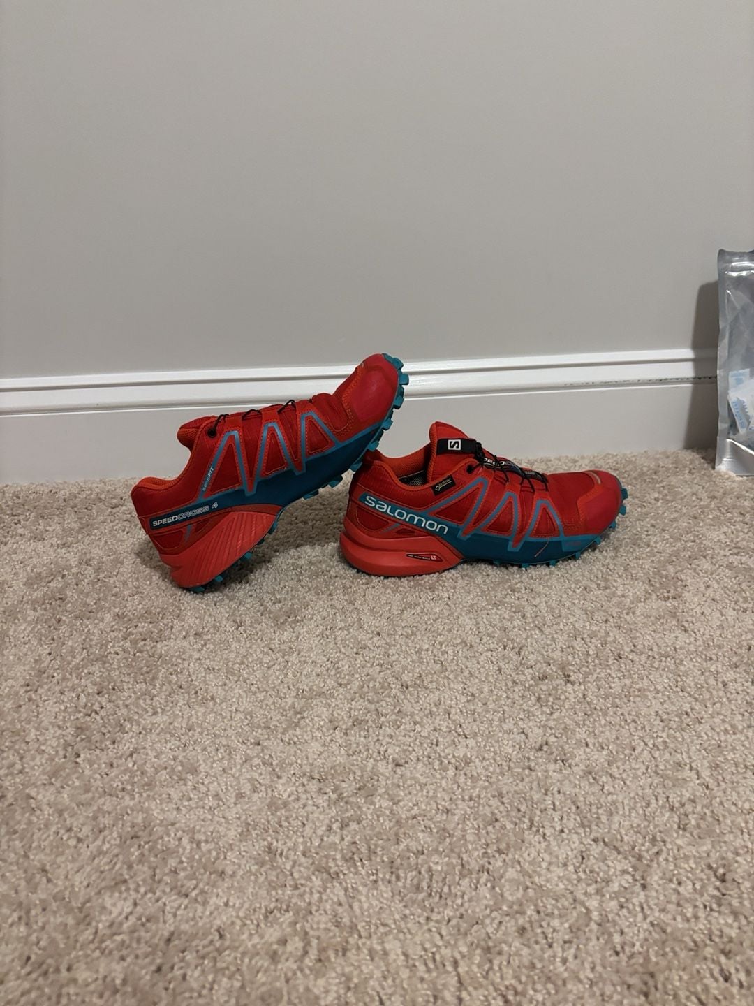 Salomon Speedcross 4 Size 7 Red Blue Trail Running Shoes 8