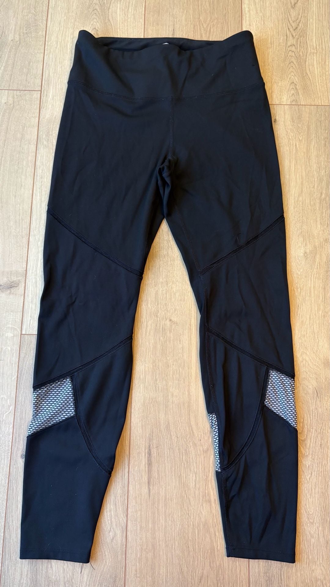 Avia Leggings Size M (8-10) Black Mesh Activewear Pants 2