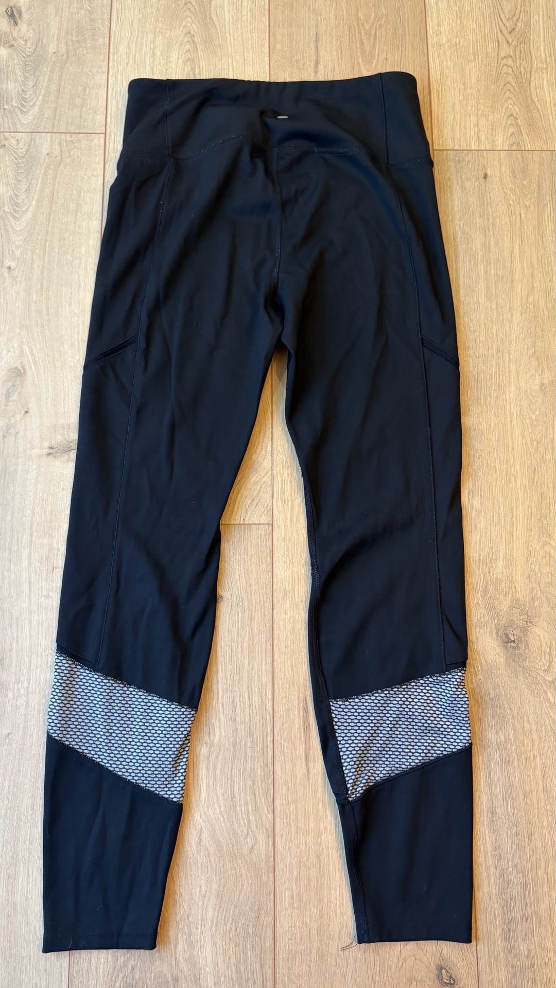 Avia Leggings Size M (8-10) Black Mesh Activewear Pants 6